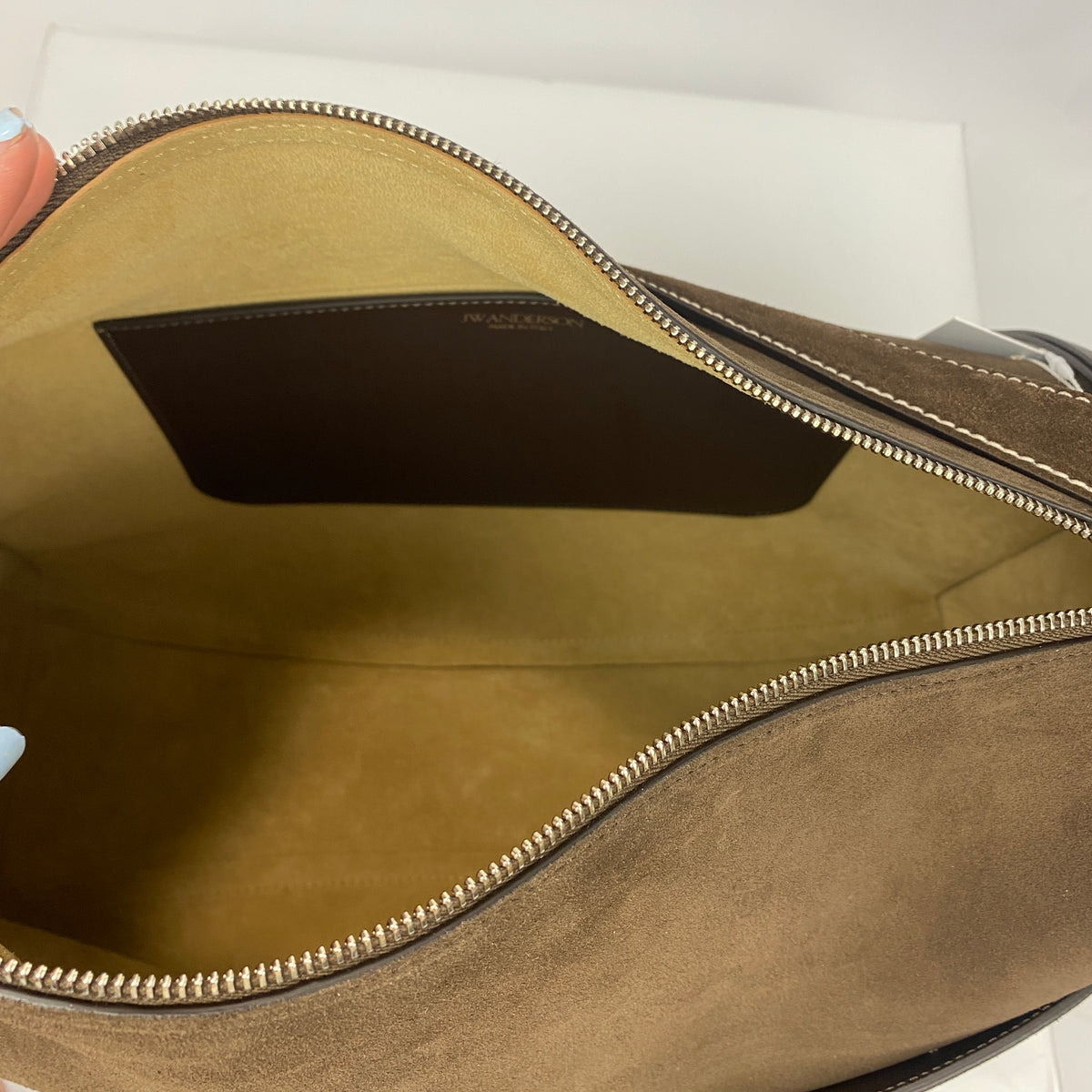 JW Anderson New £1750 Brown Suede Large Loafer Messenger Bag