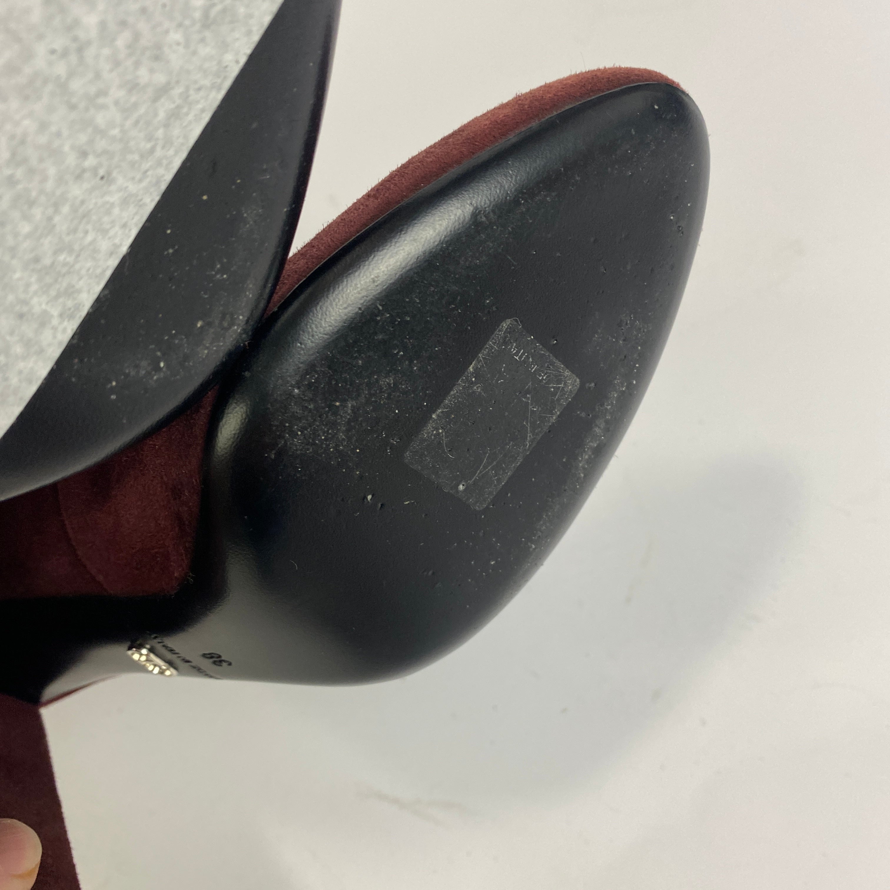 Christian Dior £1400 Burgundy Suede Over the Knee Boots 38