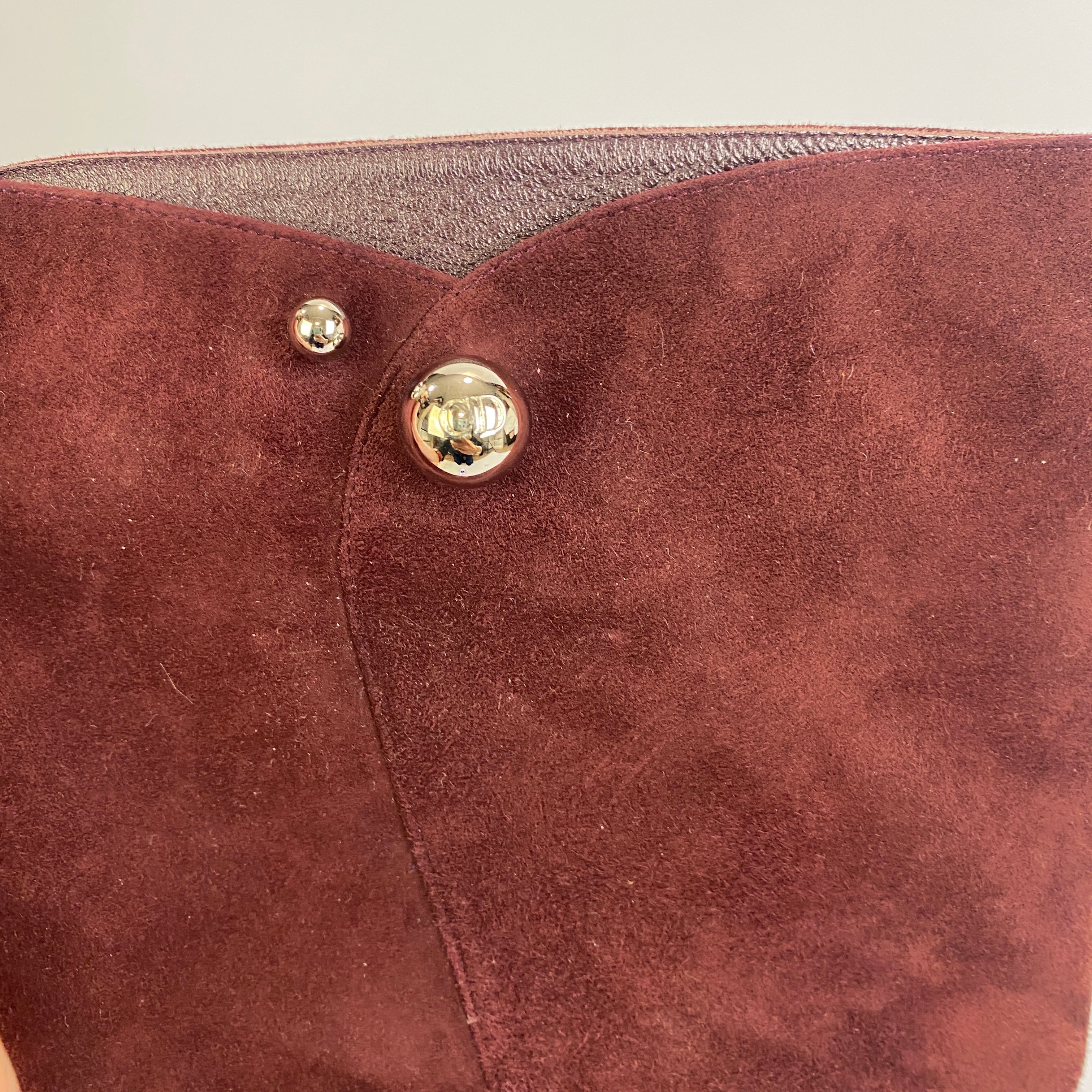 Christian Dior £1400 Burgundy Suede Over the Knee Boots 38