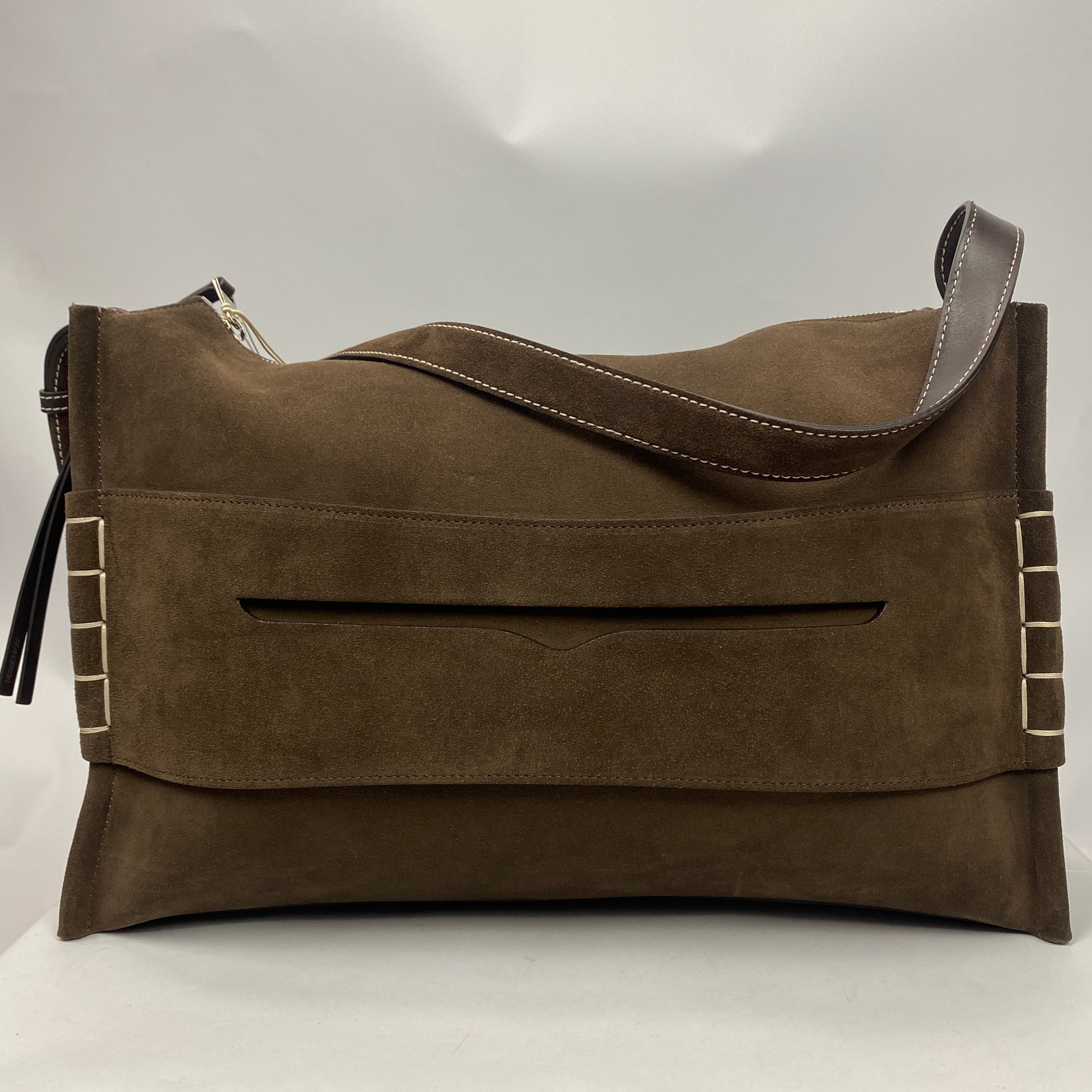 JW Anderson New £1750 Brown Suede Large Loafer Messenger Bag