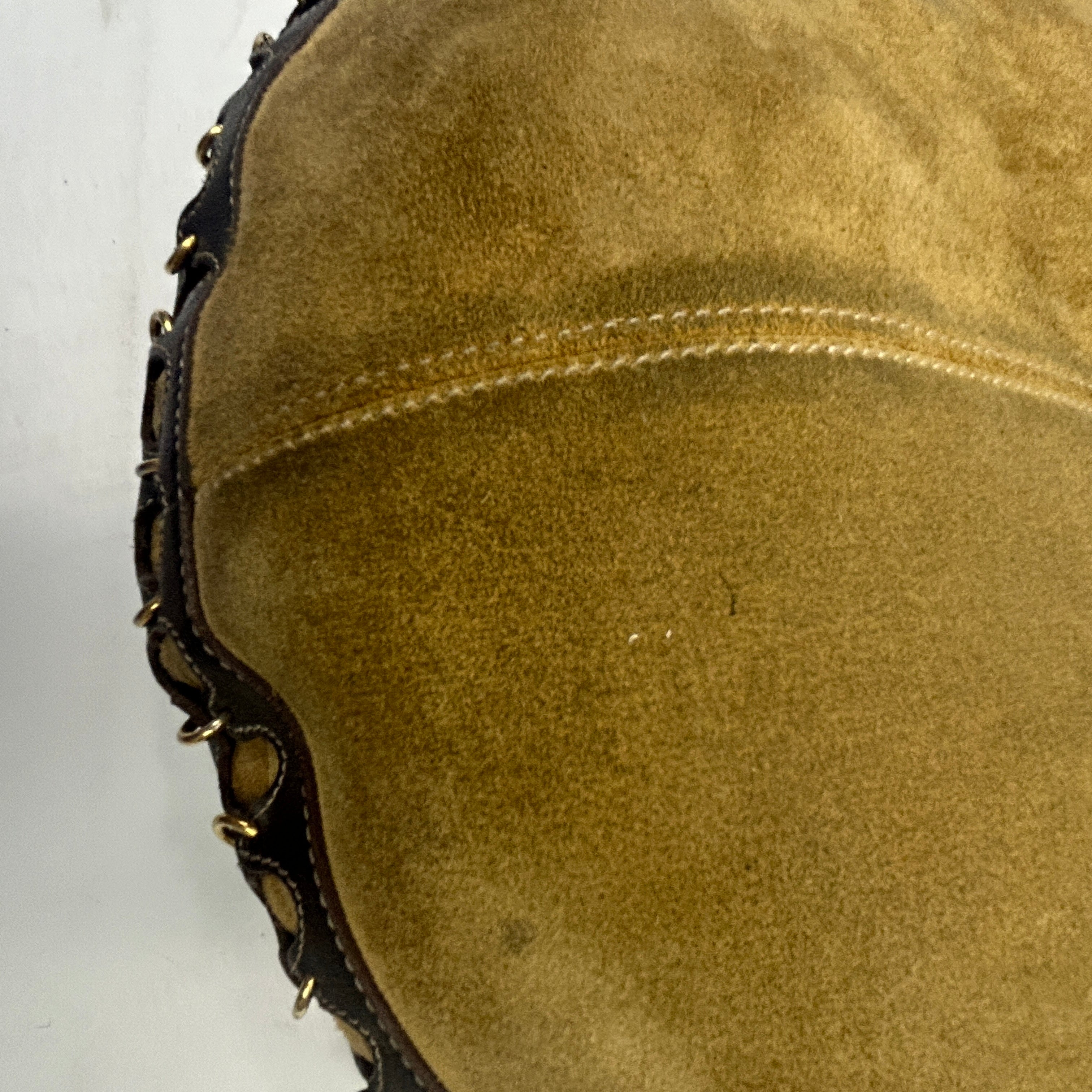 Loewe Camel Suede & Chocolate Leather Hobo Anagram Shoulderbag