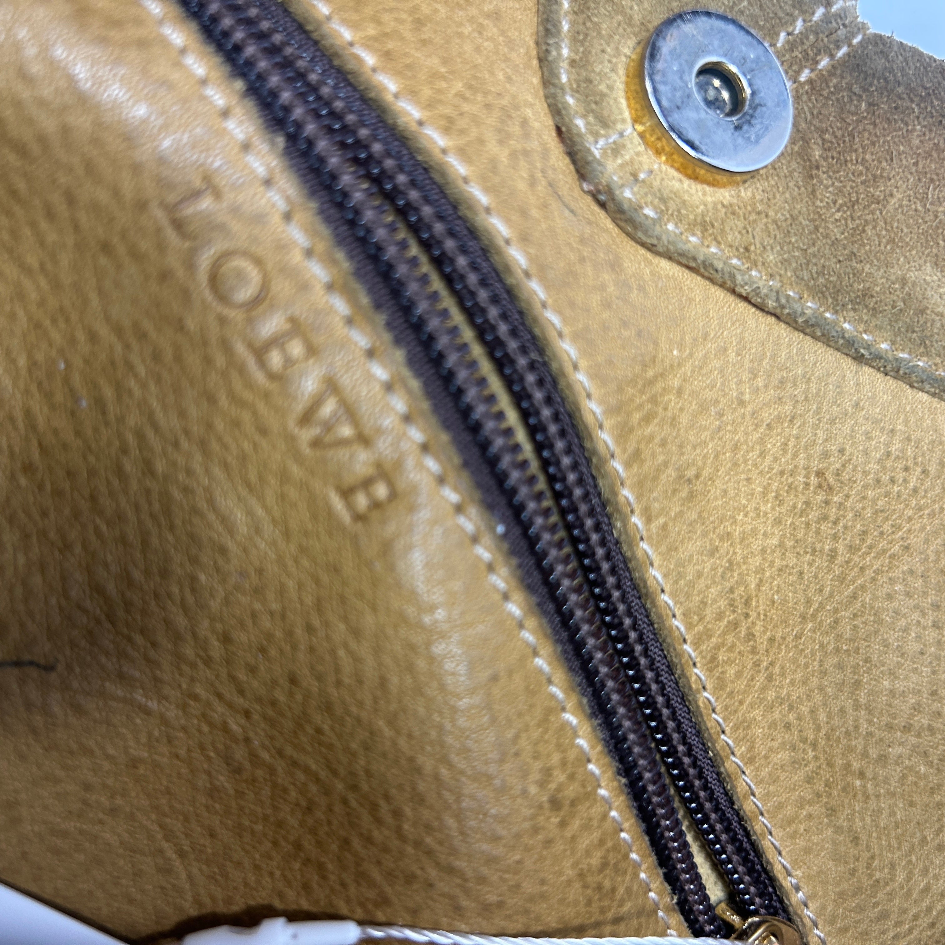 Loewe Camel Suede & Chocolate Leather Hobo Anagram Shoulderbag
