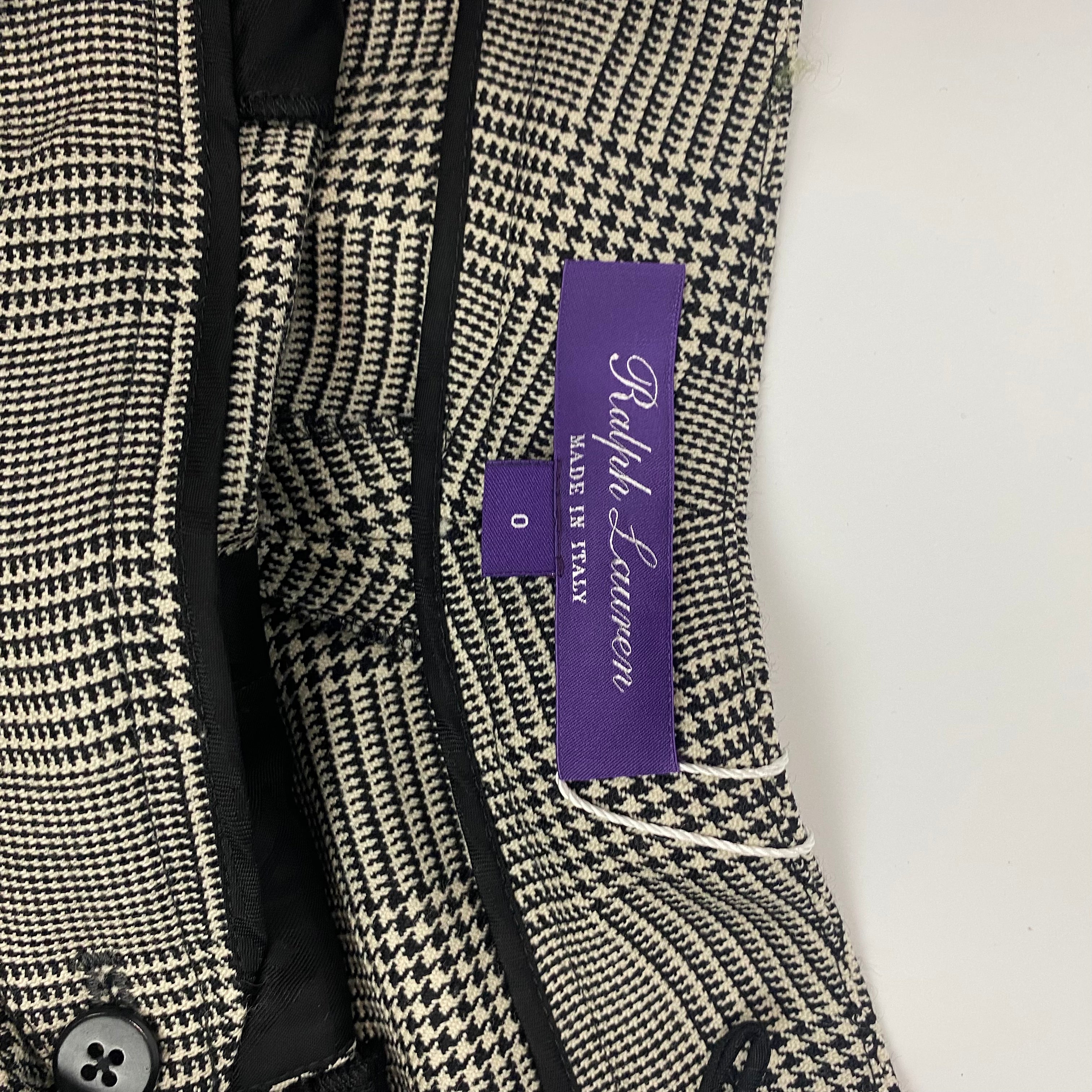 Ralph Lauren Purple Label  Monochrome POW Check Pants XXS