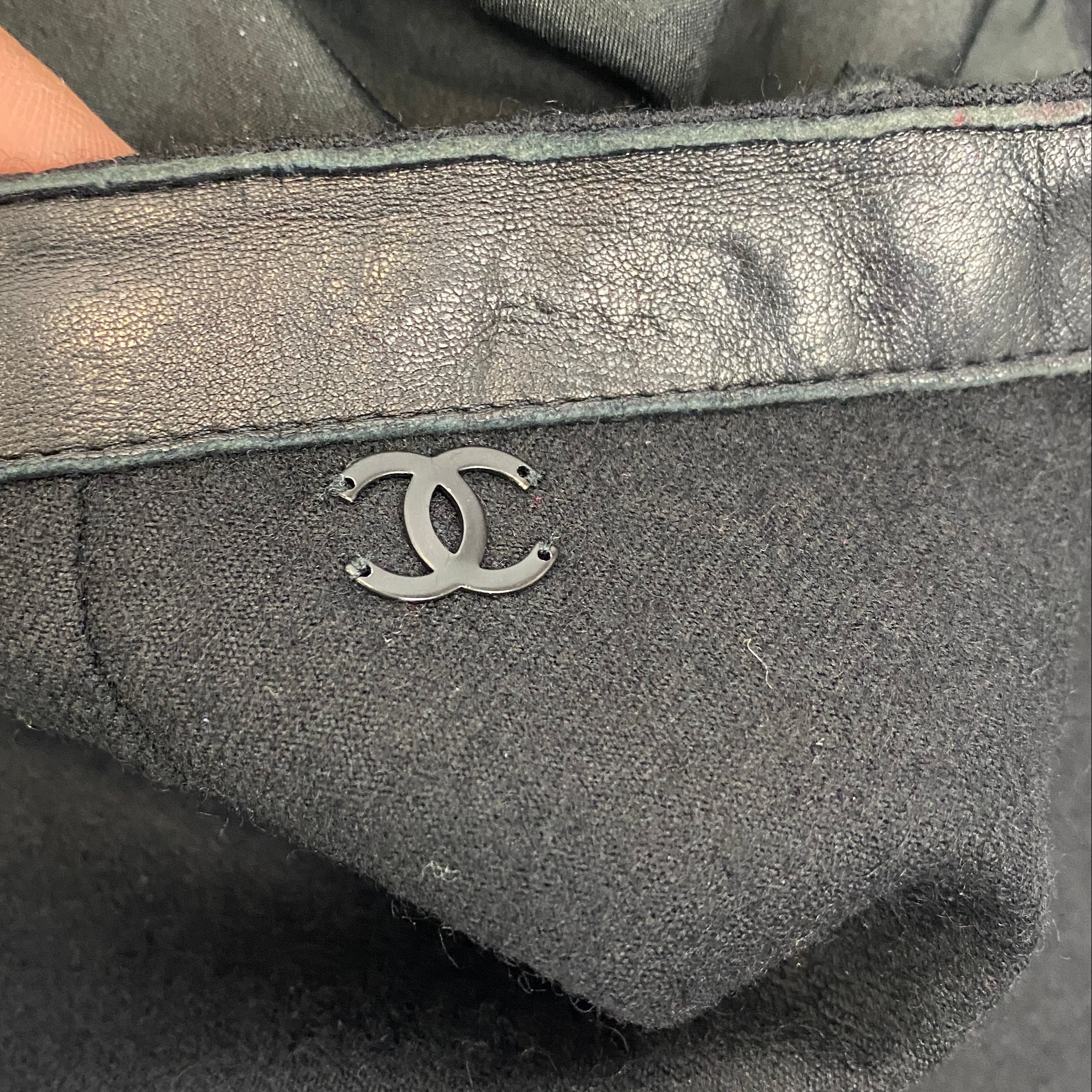 Chanel Black Wool & Cashmere Wide Leg Trousers S