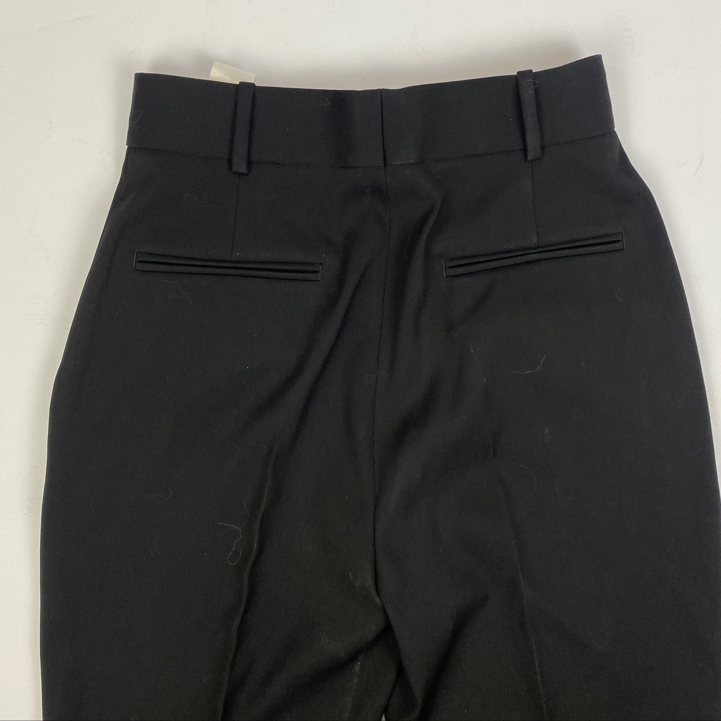 Another Tomorrow £575 Black Stretch Wool Straight Leg Pants XS