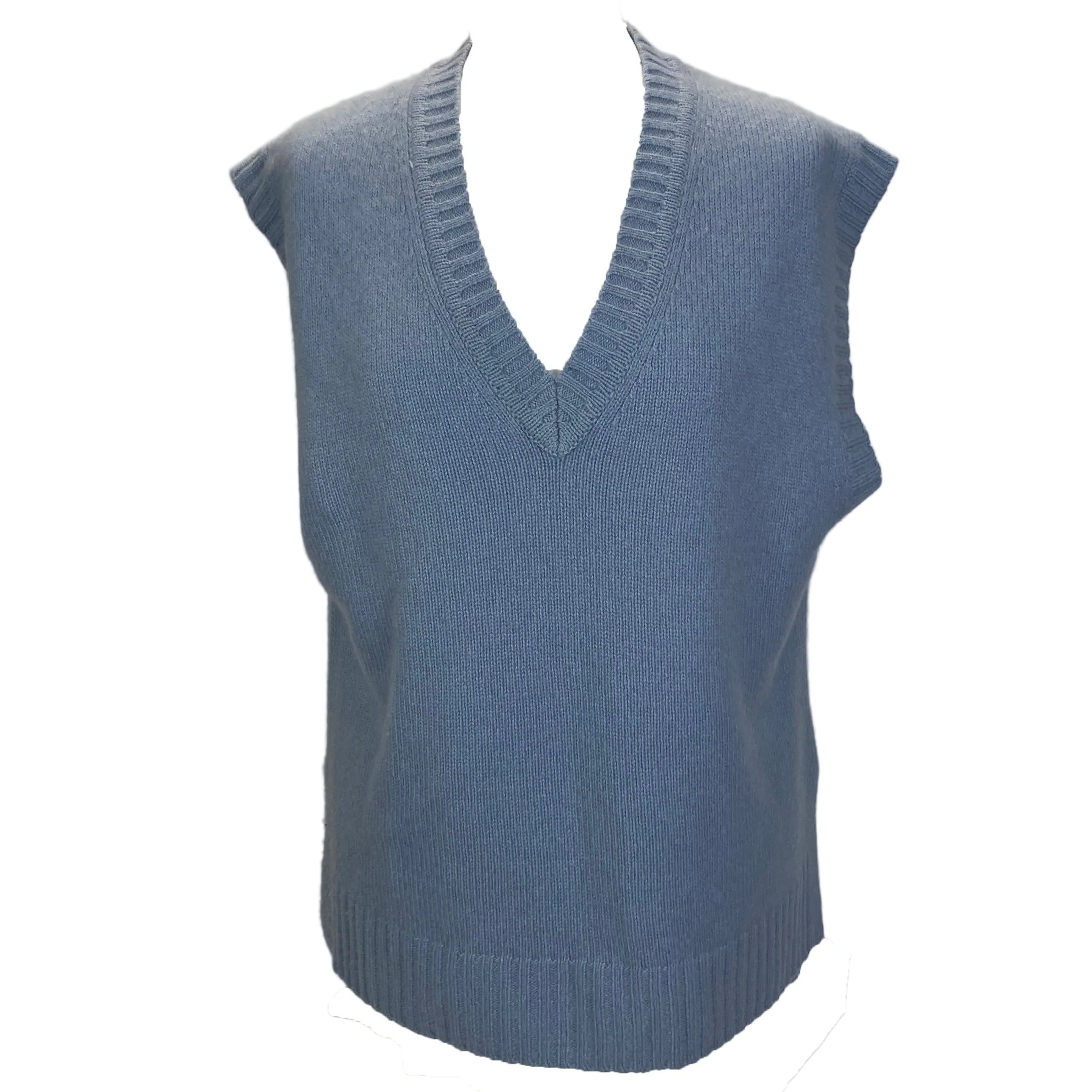 Joseph £425 Powder Blue Cashmere Oversized Sleeveless Sweater XS/S/M