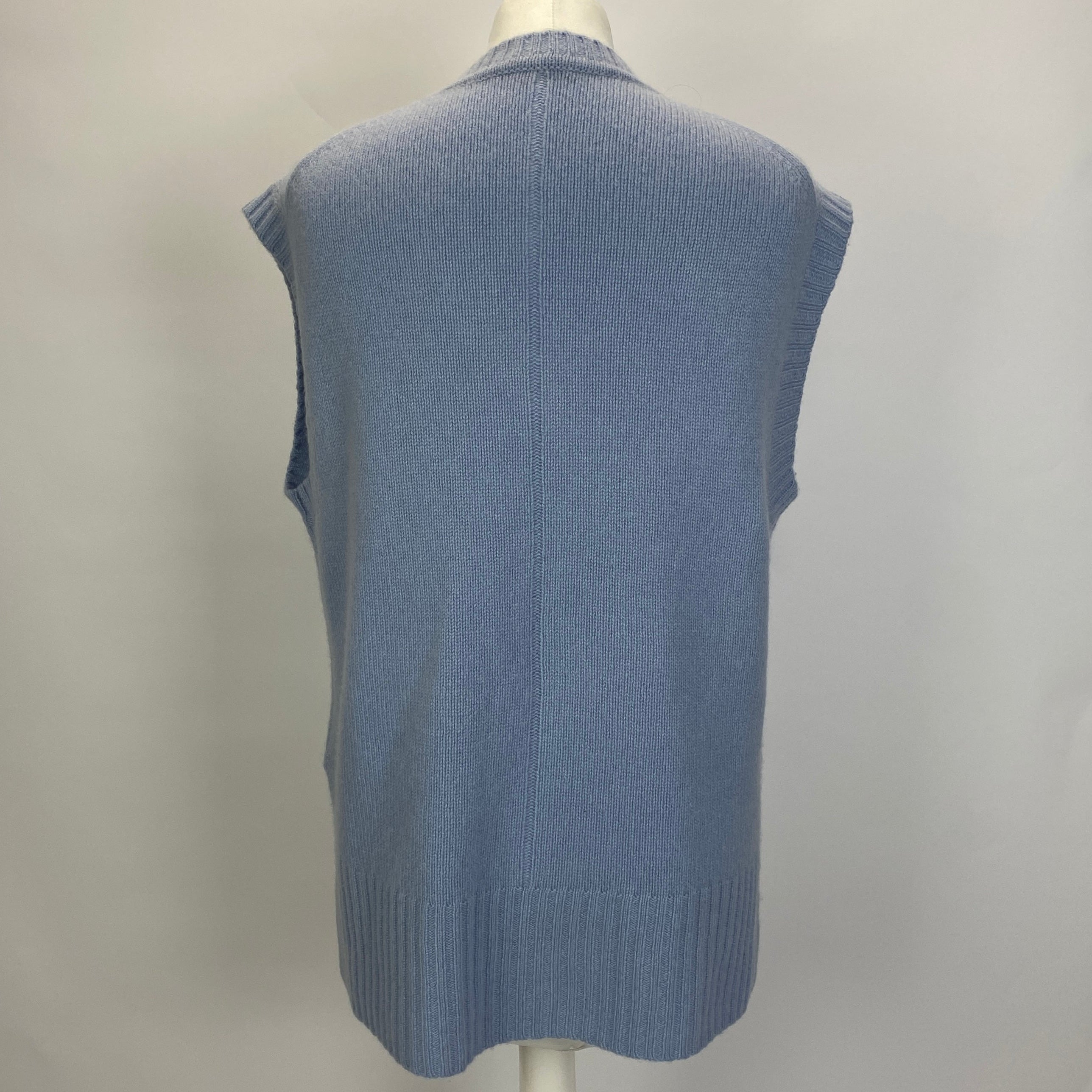 Joseph £425 Powder Blue Cashmere Oversized Sleeveless Sweater XS/S/M