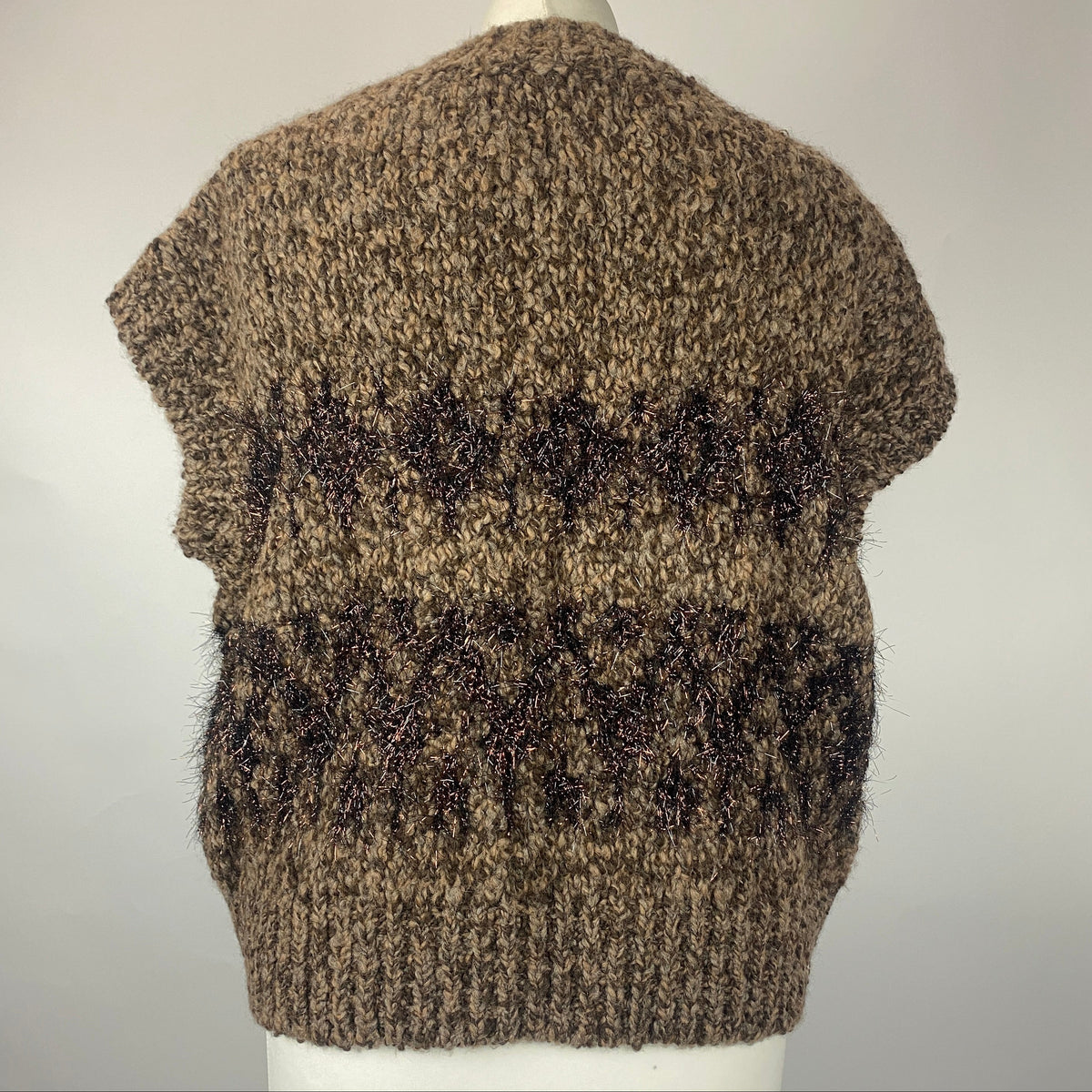 Roberto Collina Mocha Twisted Alpaca Tinsel Sweater M