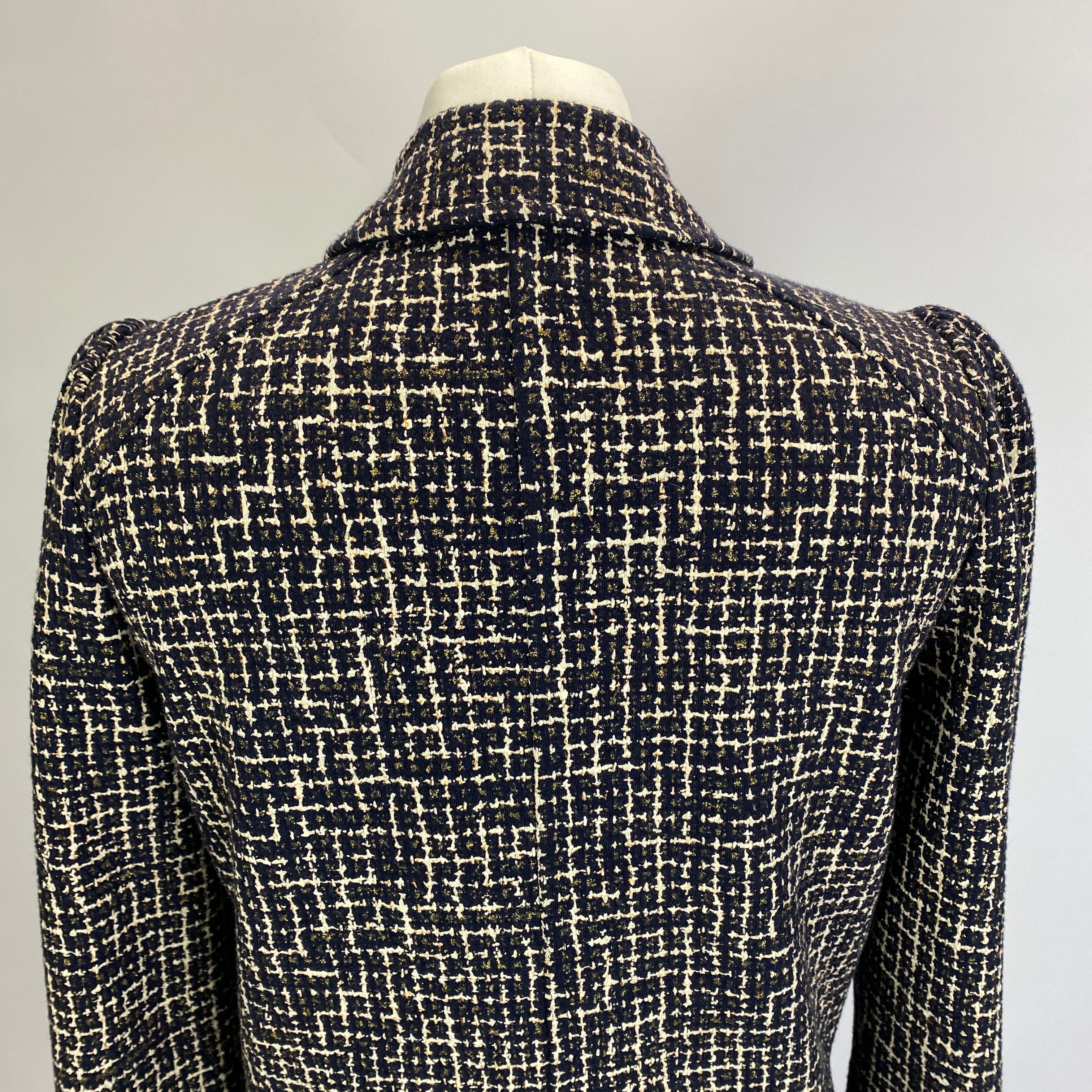 Me&Em £150 Black & Ivory Boucle Tweed Check Jacket S