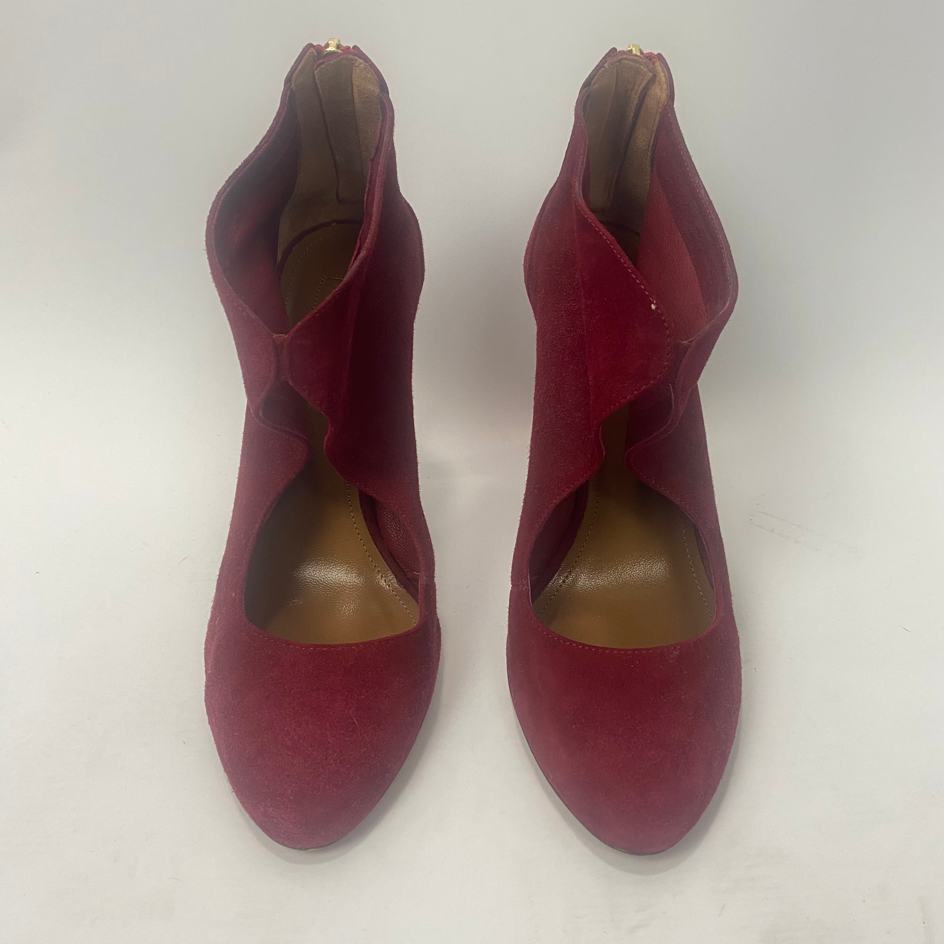 Aquazurra Wine Red Suede Heels 37