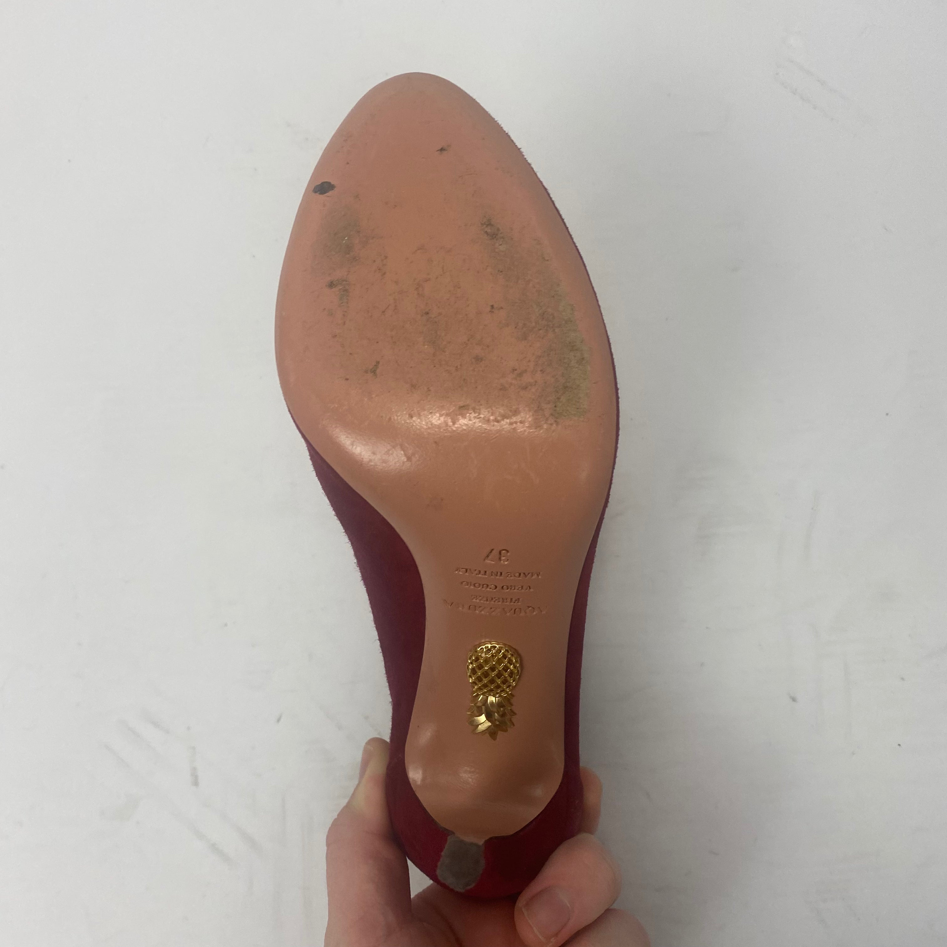 Aquazurra Wine Red Suede Heels 37