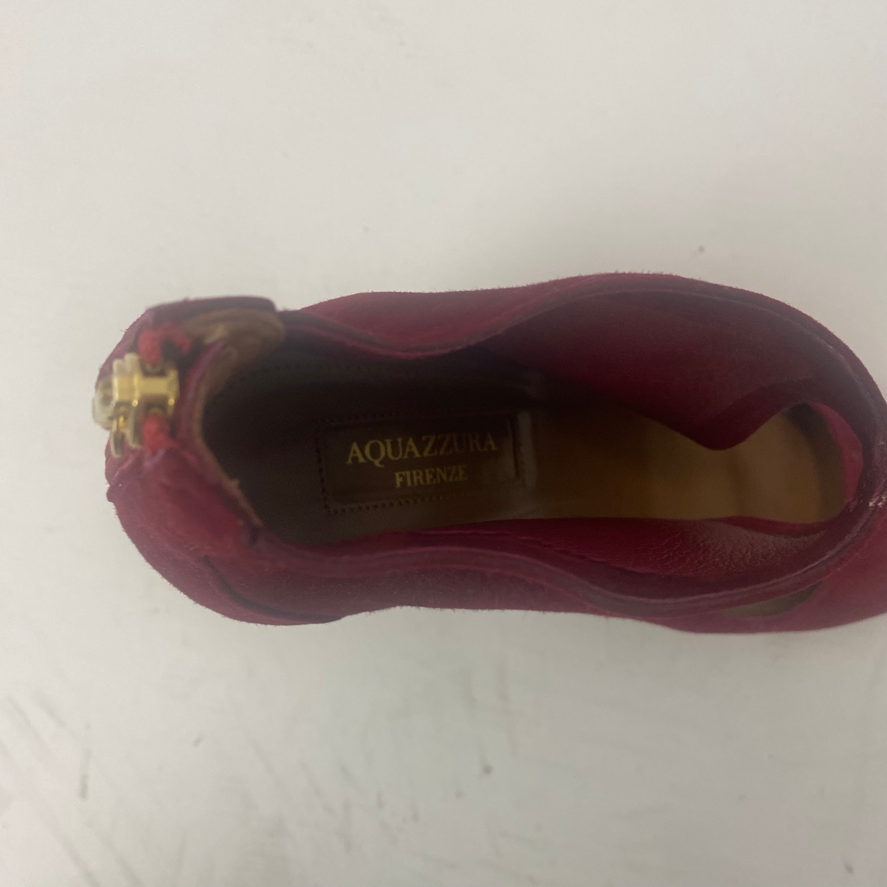 Aquazurra Wine Red Suede Heels 37
