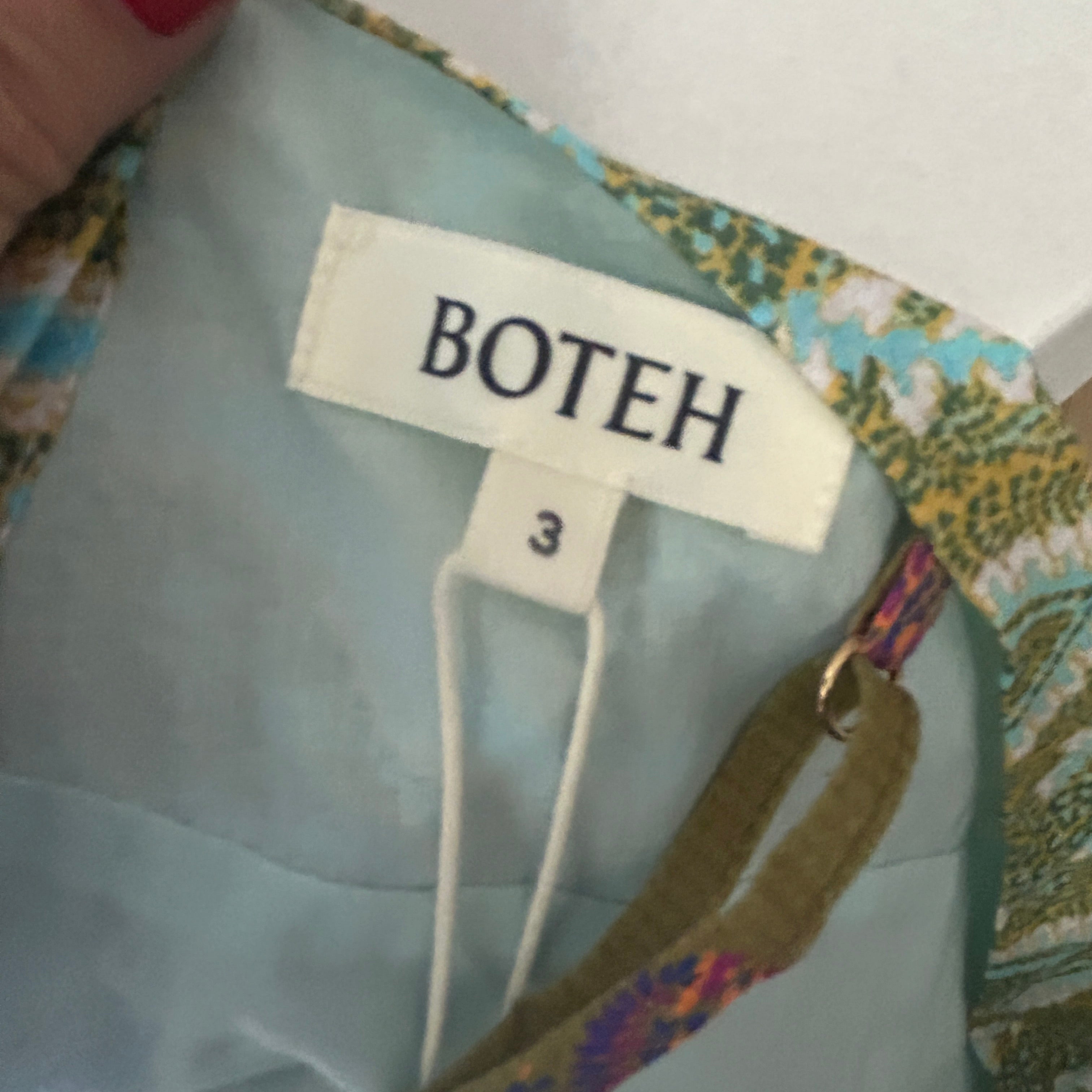 Boteh New £355 Peach & Mint Lucent Drop Waist Maxi Dress M