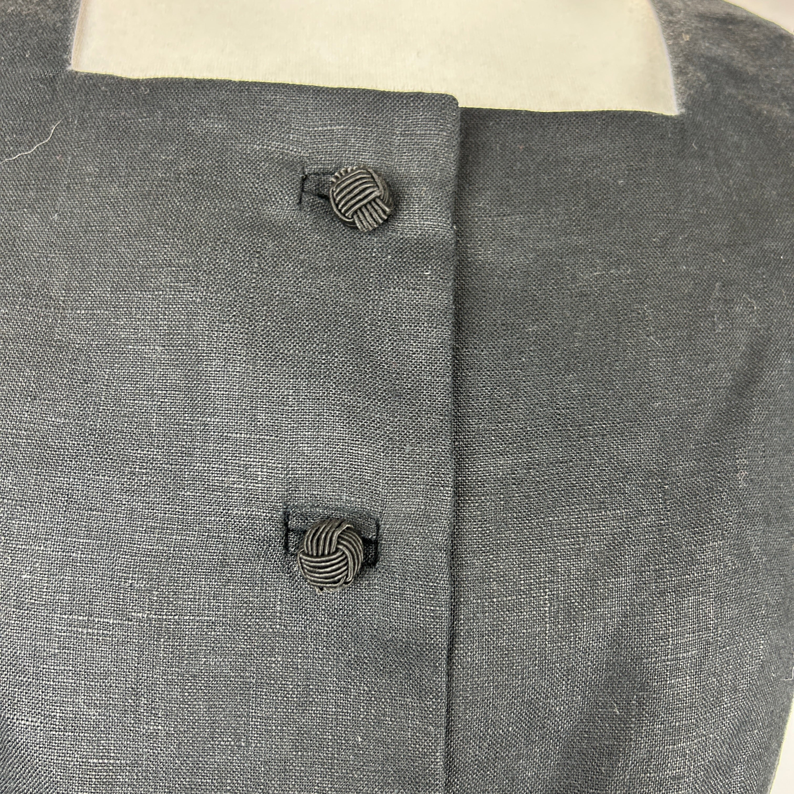 Posse New Black Linen Longline Waistcoat L