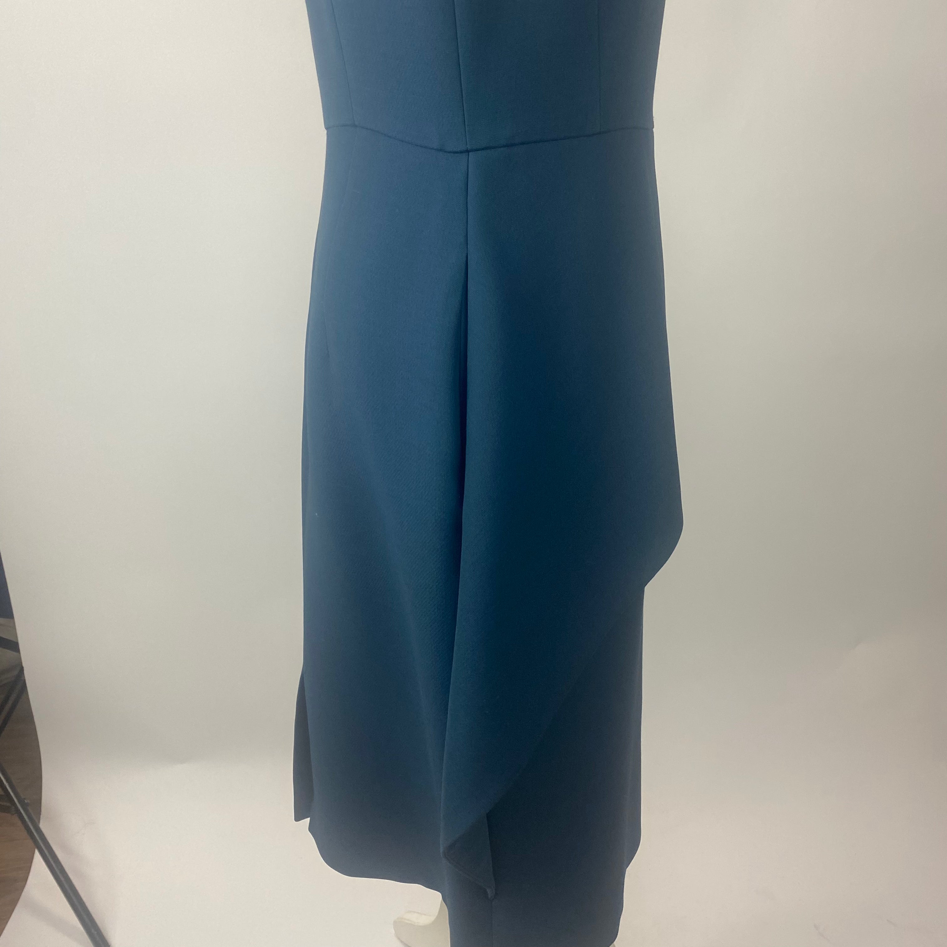 Christian Dior Teal Silk & Wool Midi Dress L