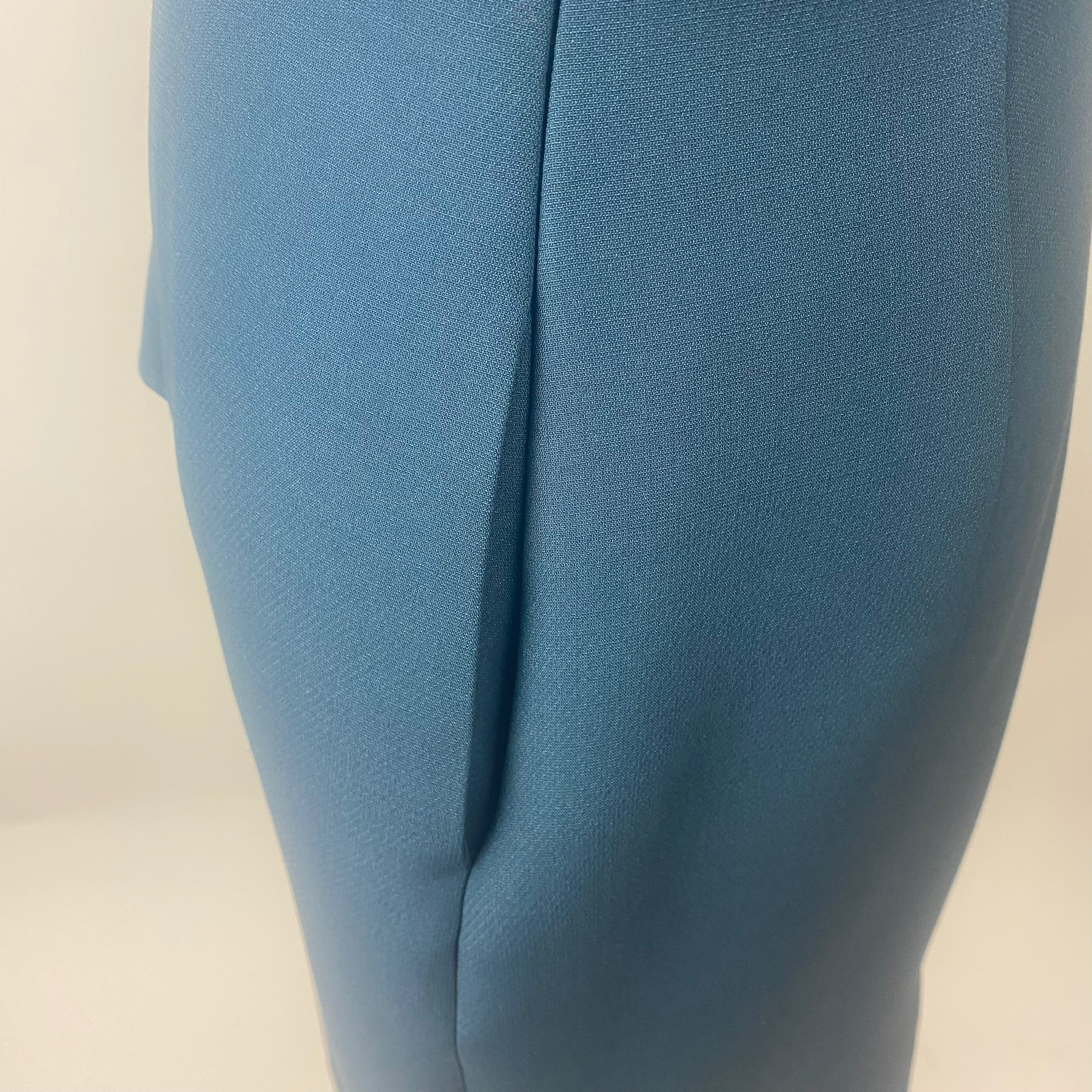 Christian Dior Teal Silk & Wool Midi Dress L