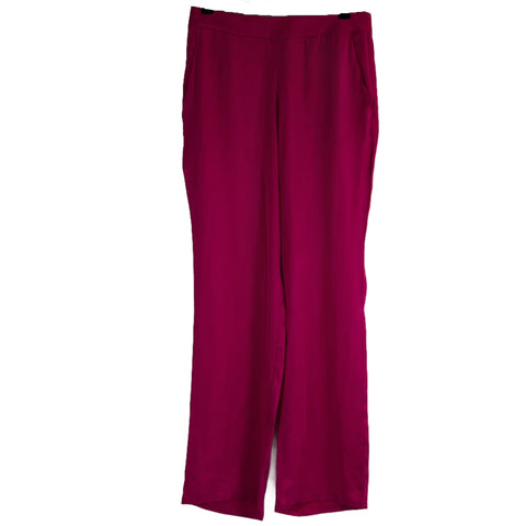 Worme Brand New £360 Fuchsia Washed Silk Crop Pants M