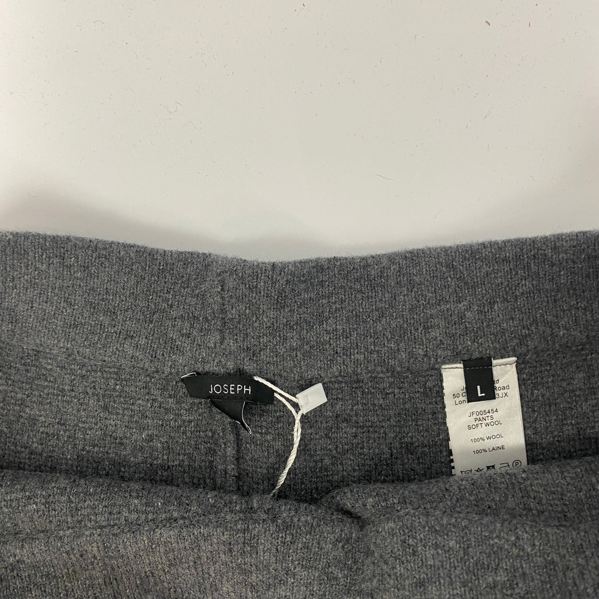 Joseph £345 Grey Wool Knit Wide Leg Pull-On Crop Pants L