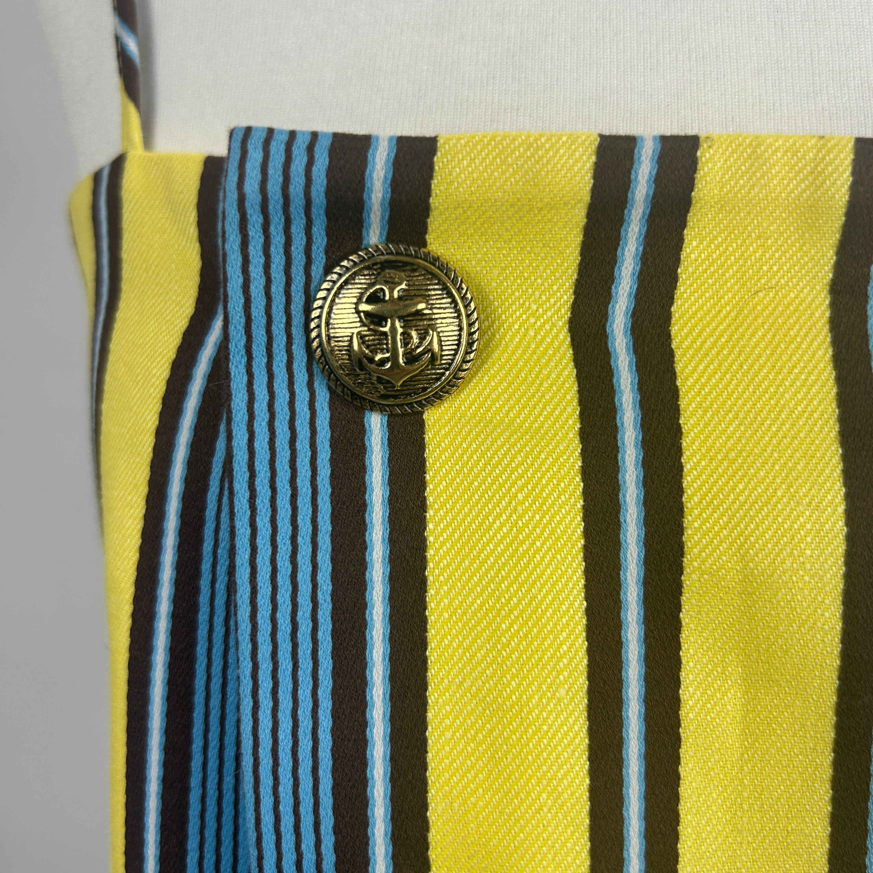 Rosie Assoulin New £360 Yellow Stripe Linen Mix Camisole XS