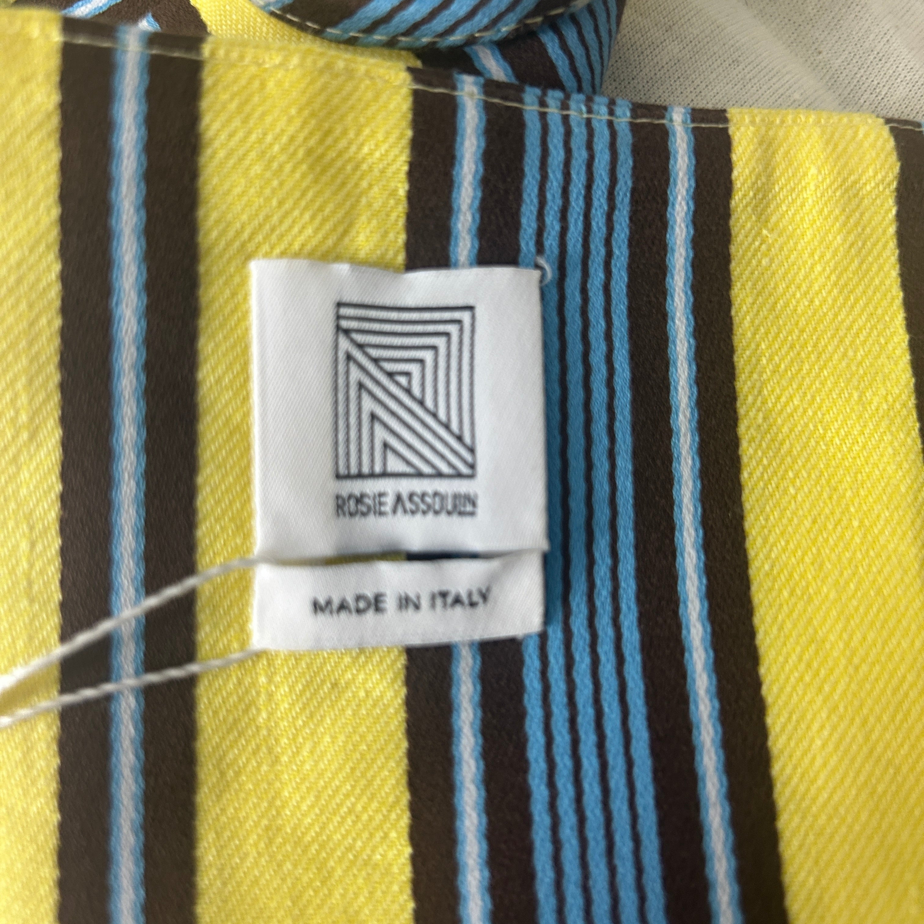 Rosie Assoulin New £360 Yellow Stripe Linen Mix Camisole XS