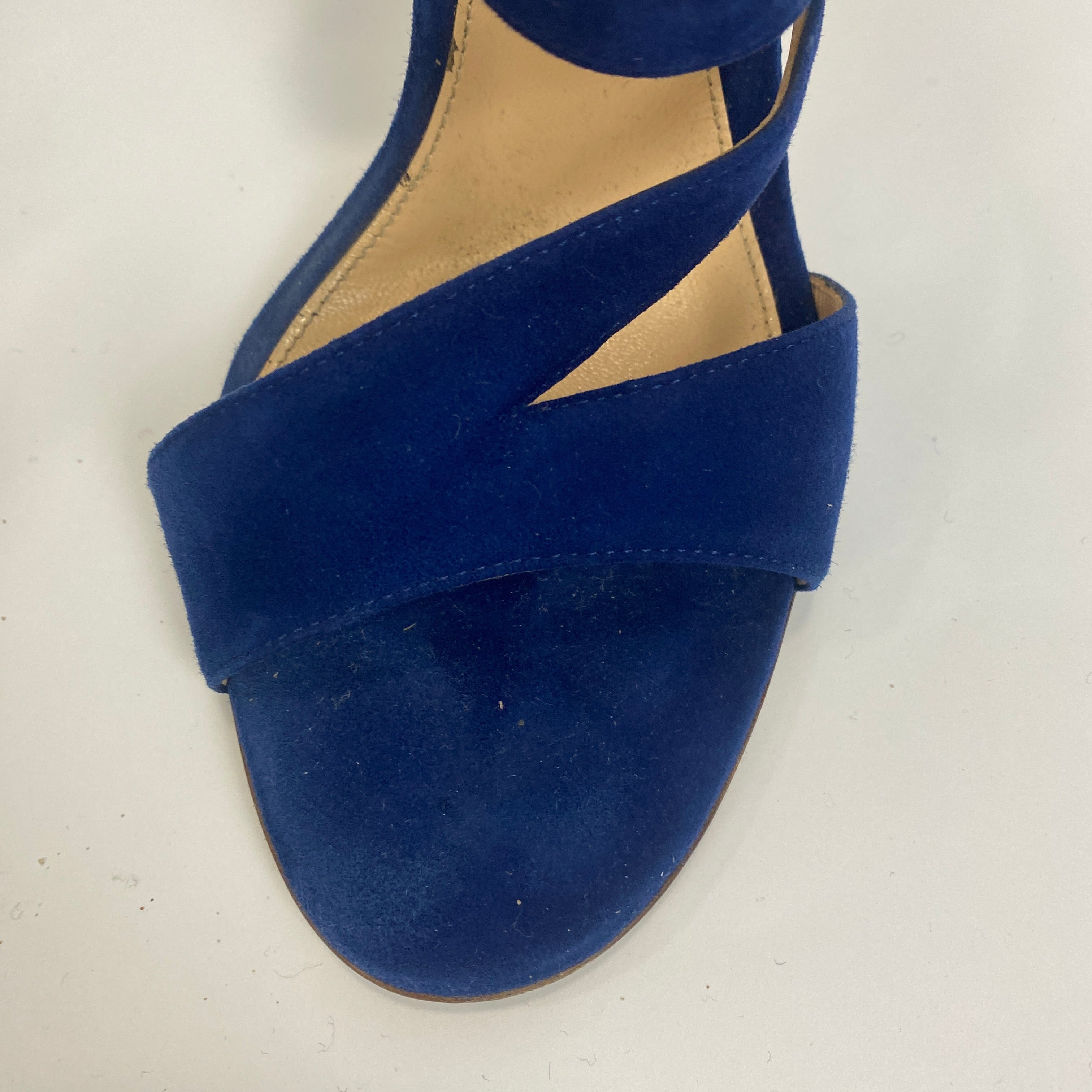 Gianvito Rossi Navy Blue Suede Camoscio Sandals 39