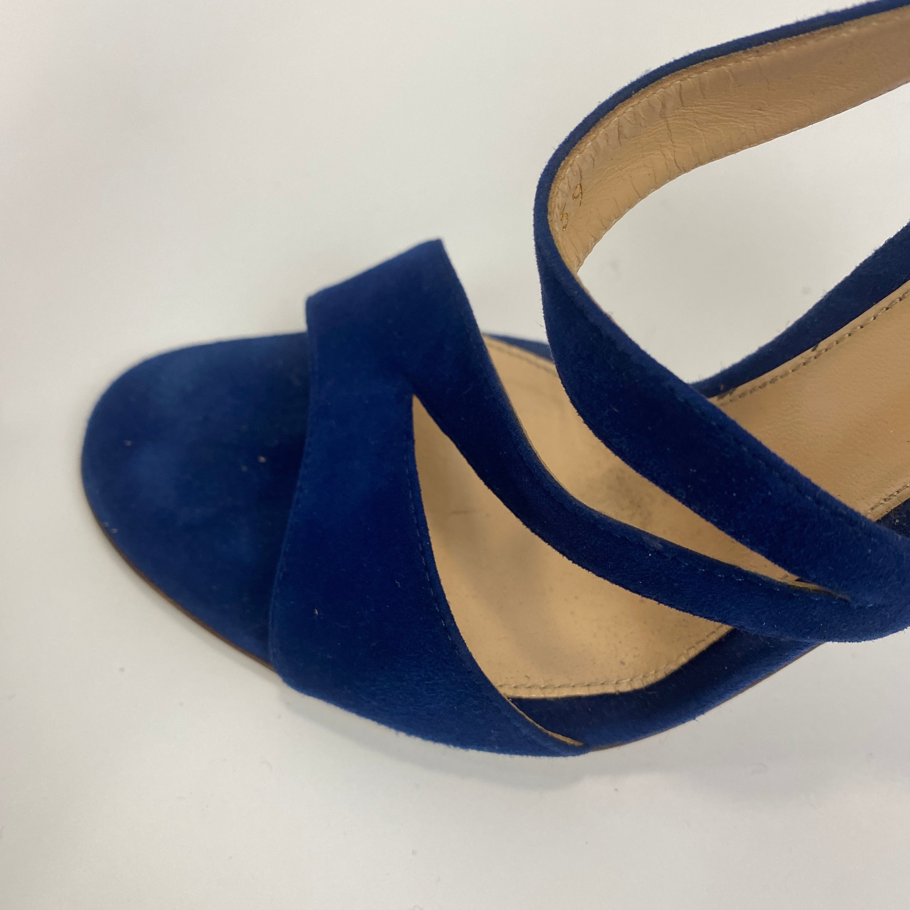 Gianvito Rossi Navy Blue Suede Camoscio Sandals 39