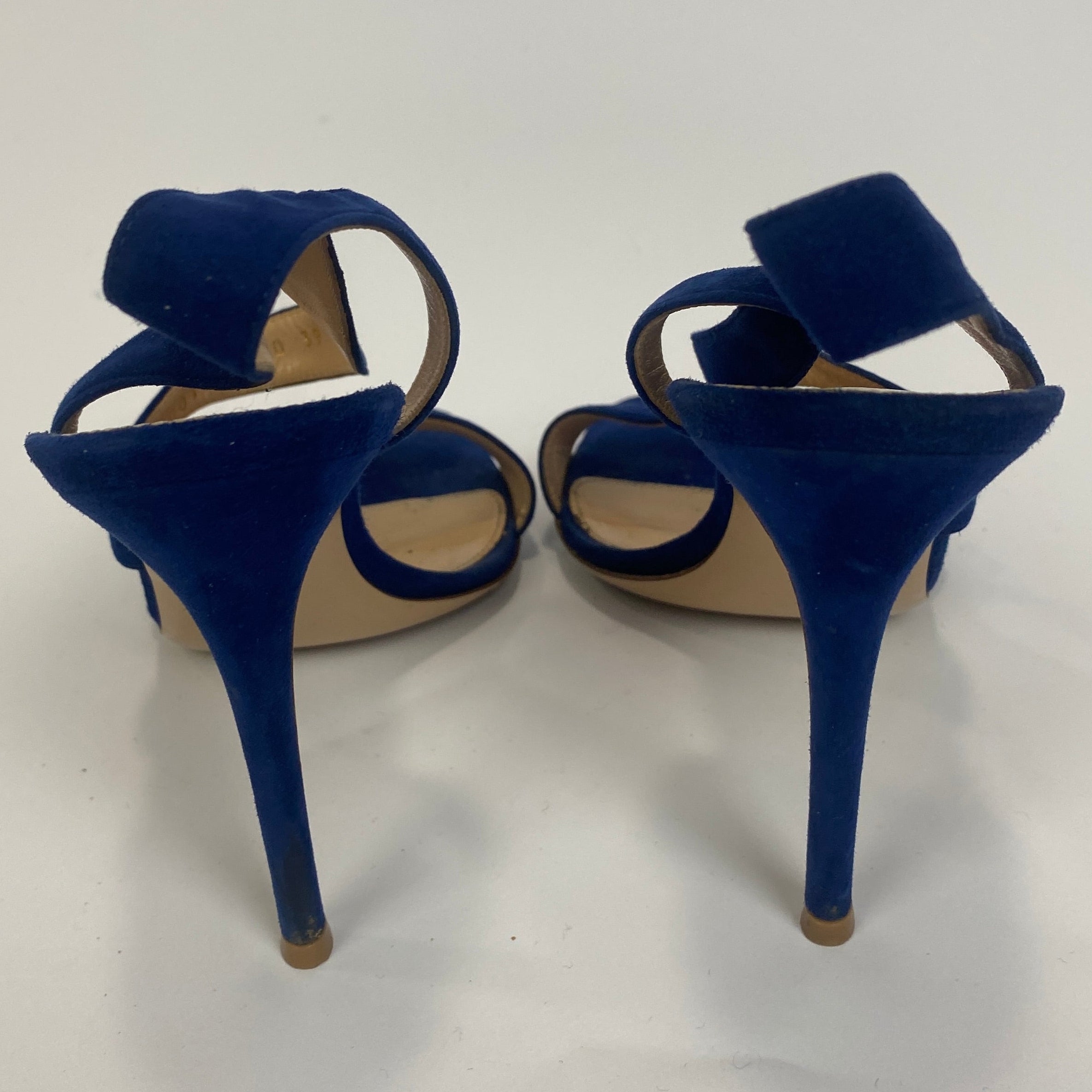 Gianvito Rossi Navy Blue Suede Camoscio Sandals 39