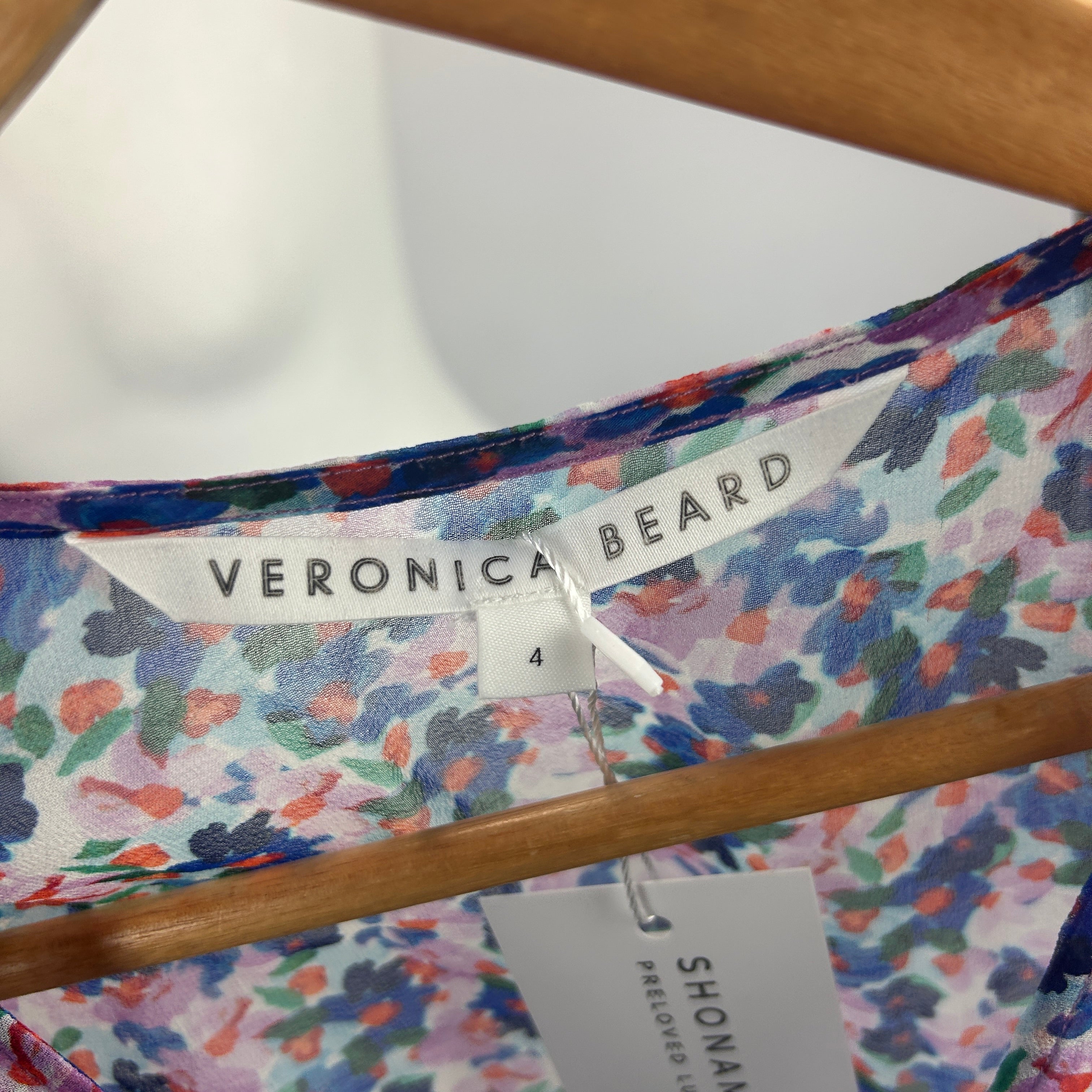 Veronica Beard New £498 Lilac Floral Silk Chiffon Dress XS