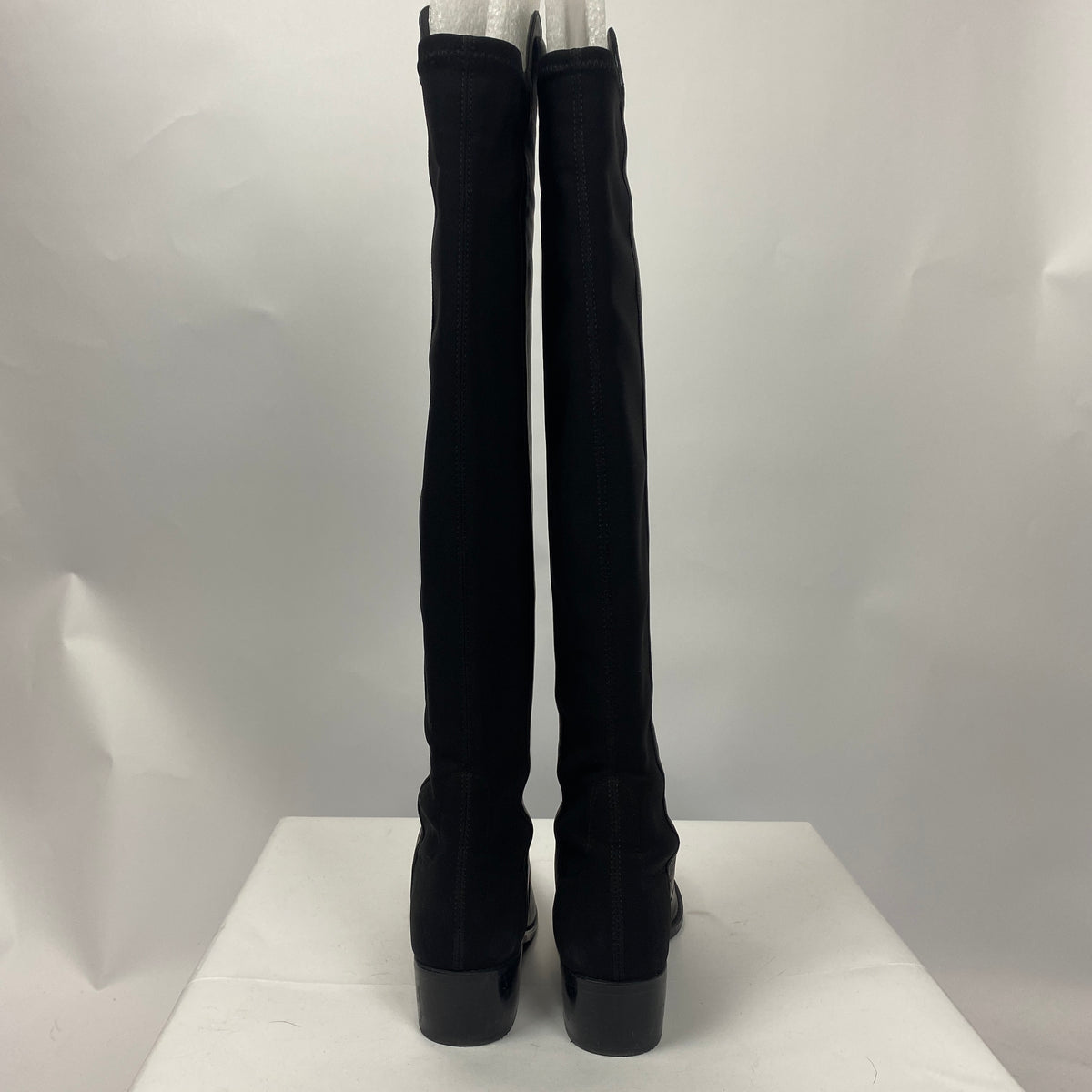 Stuart Weitzman £750 Black Leather Reserve Over The Knee Boots 37.5