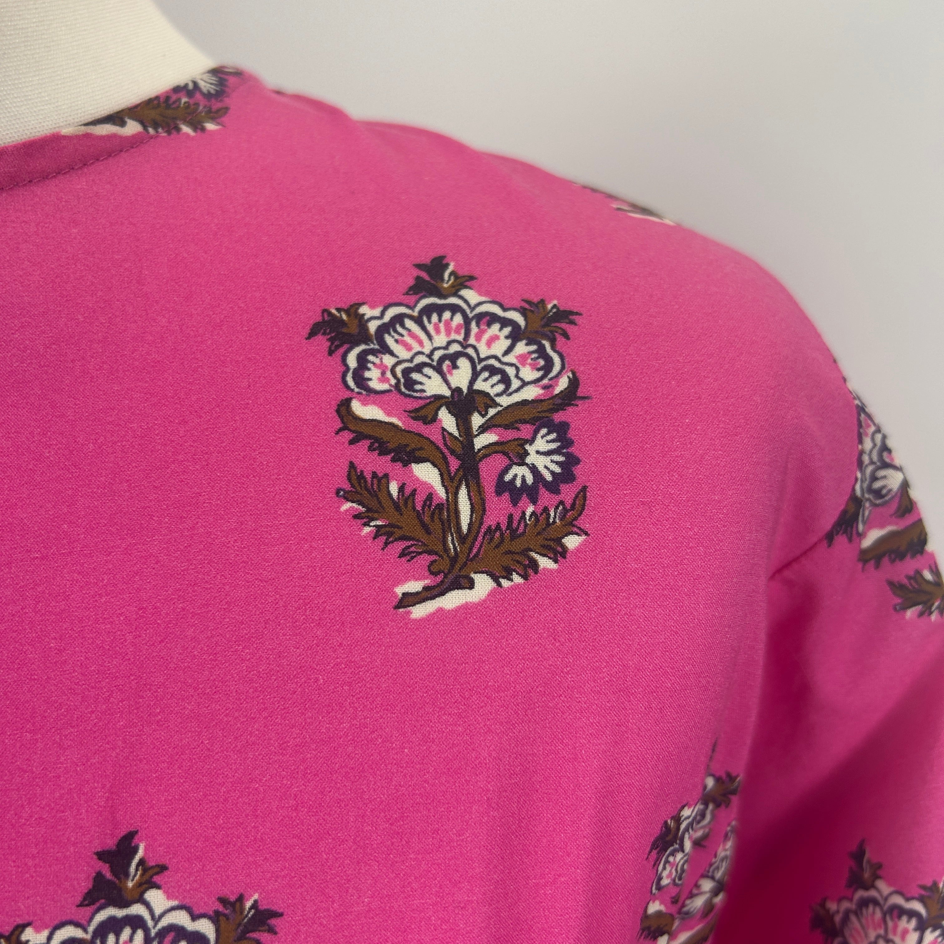 Rhode Resort New Pink Print Cotton Flared Mini Dress XS