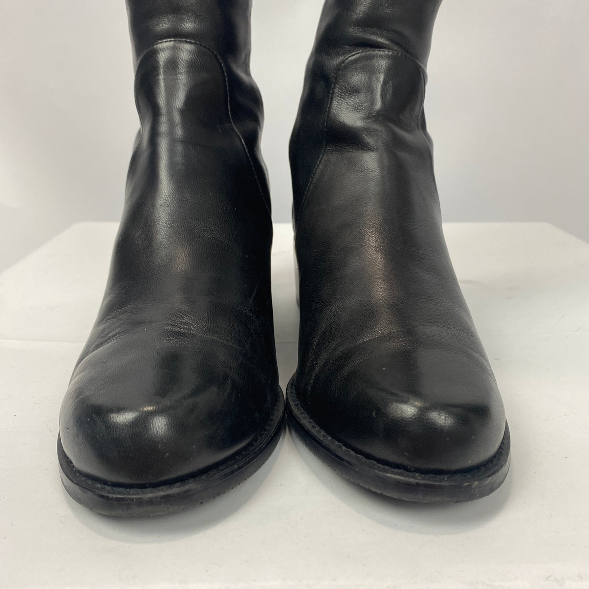 Stuart Weitzman £750 Black Leather Reserve Over The Knee Boots 37.5