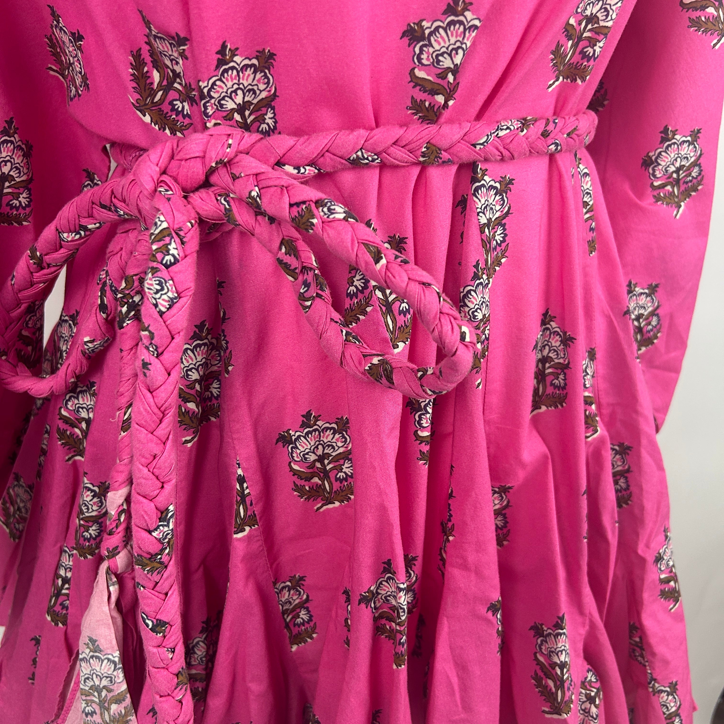 Rhode Resort New Pink Print Cotton Flared Mini Dress XS