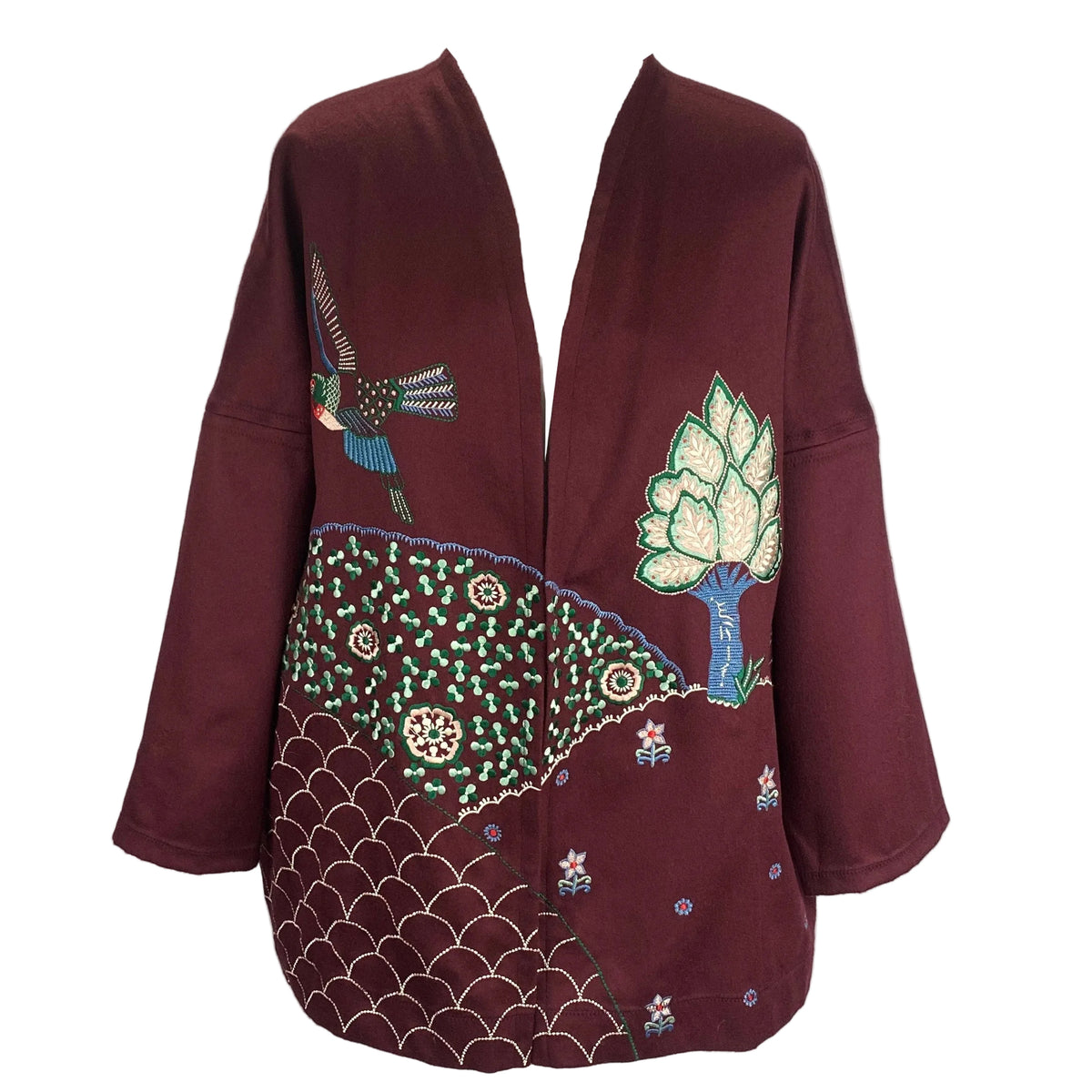 Vilshenko New Plum Embroidered Wool Jacket M