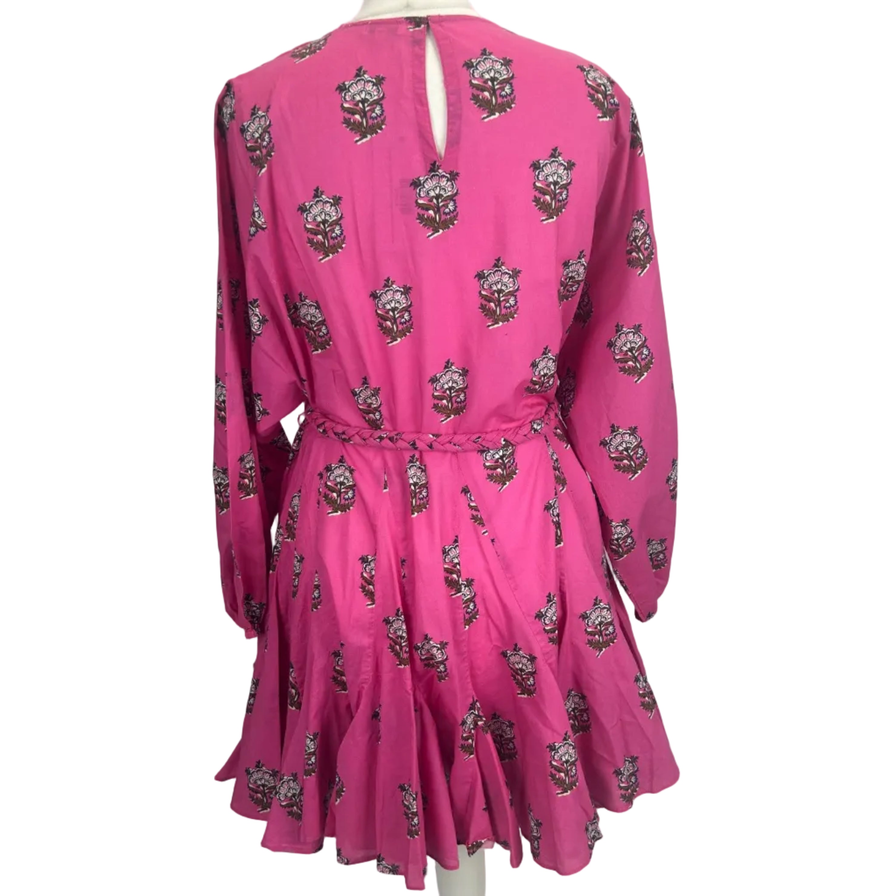 Rhode Resort New Pink Print Cotton Flared Mini Dress XS