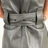 Joseph Brand New £1345 Ash Grey Dibo Nappa Leather Dress XS