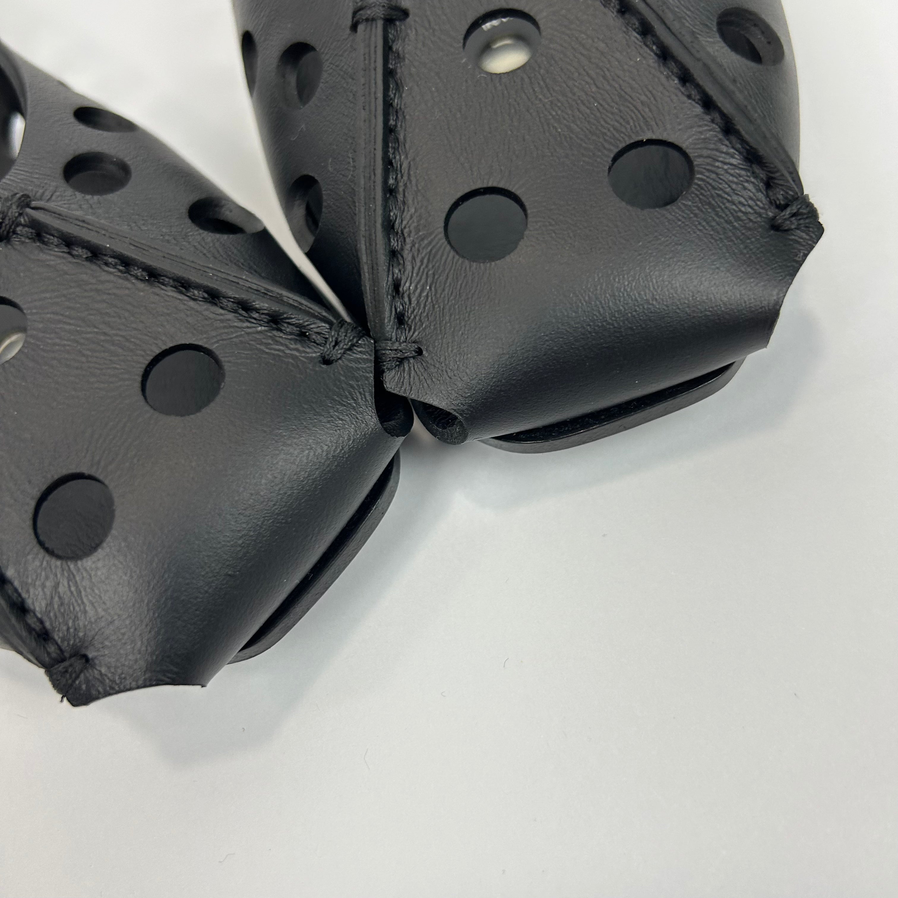 Alaia £810 Black Perfo Leather Ballet Flats 39