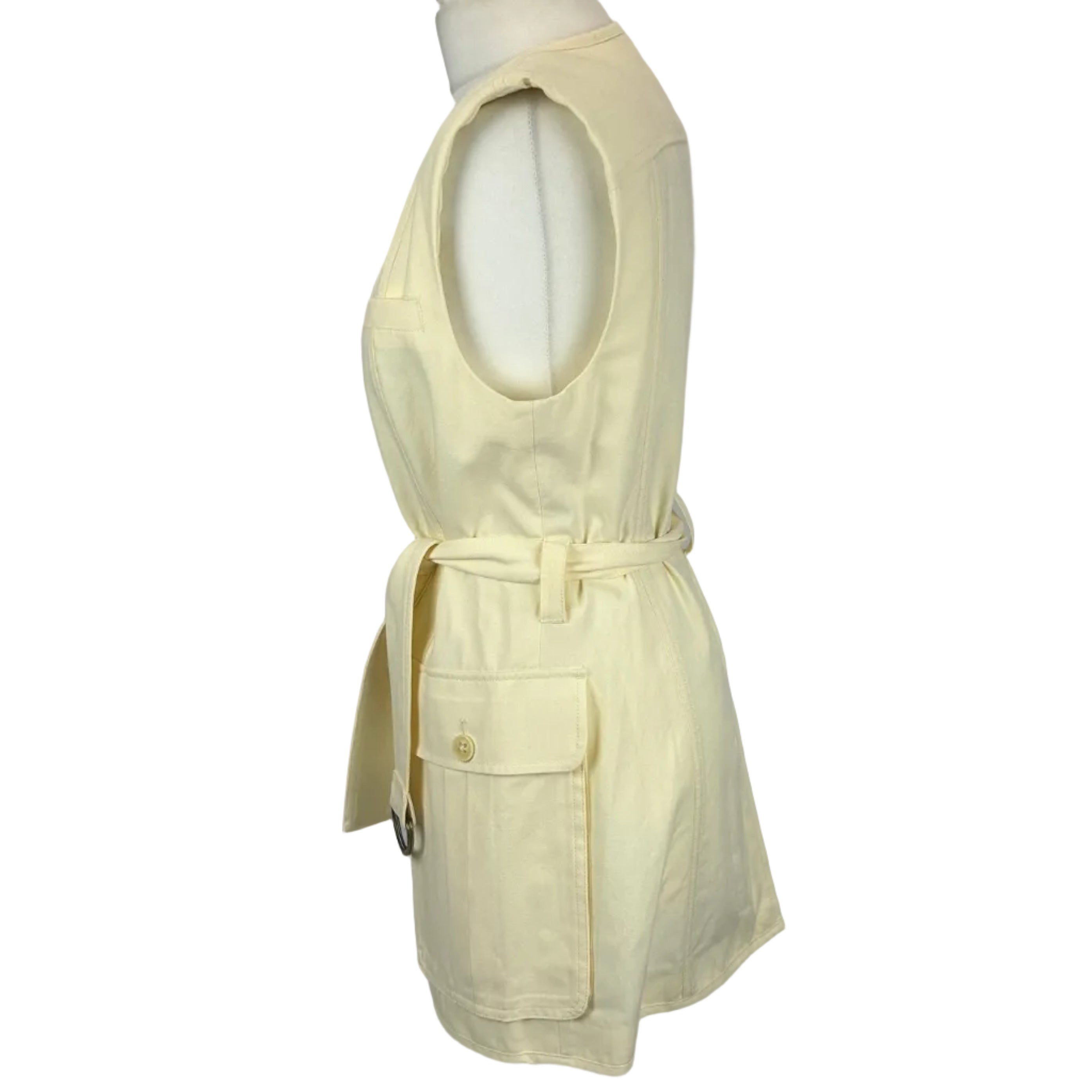 Ulla Johnson New £560 Cream Cotton Twill Sleeveless Jacket M