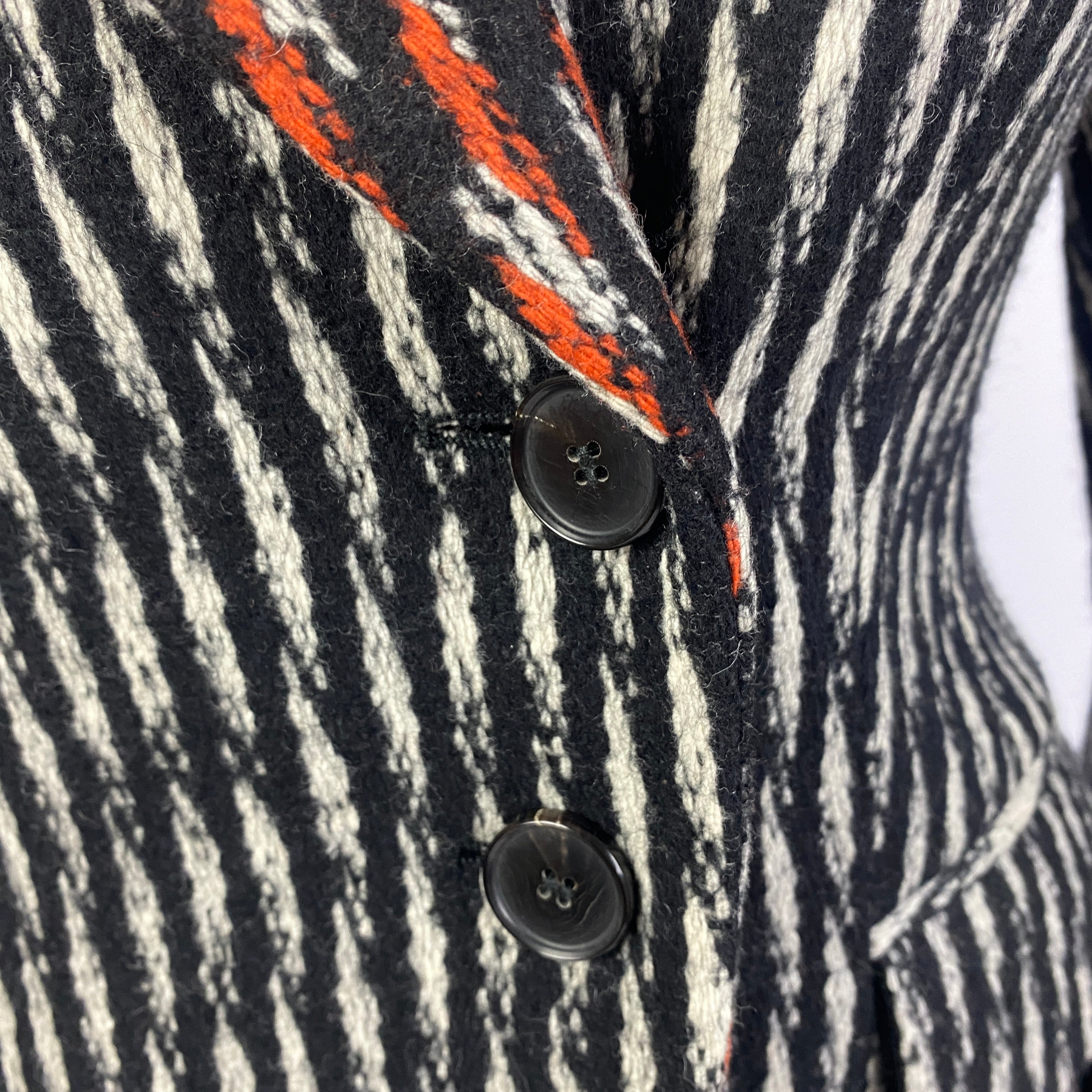 Hugo Boss Monochrome & Orange Weave Runway Ed Coat XXS