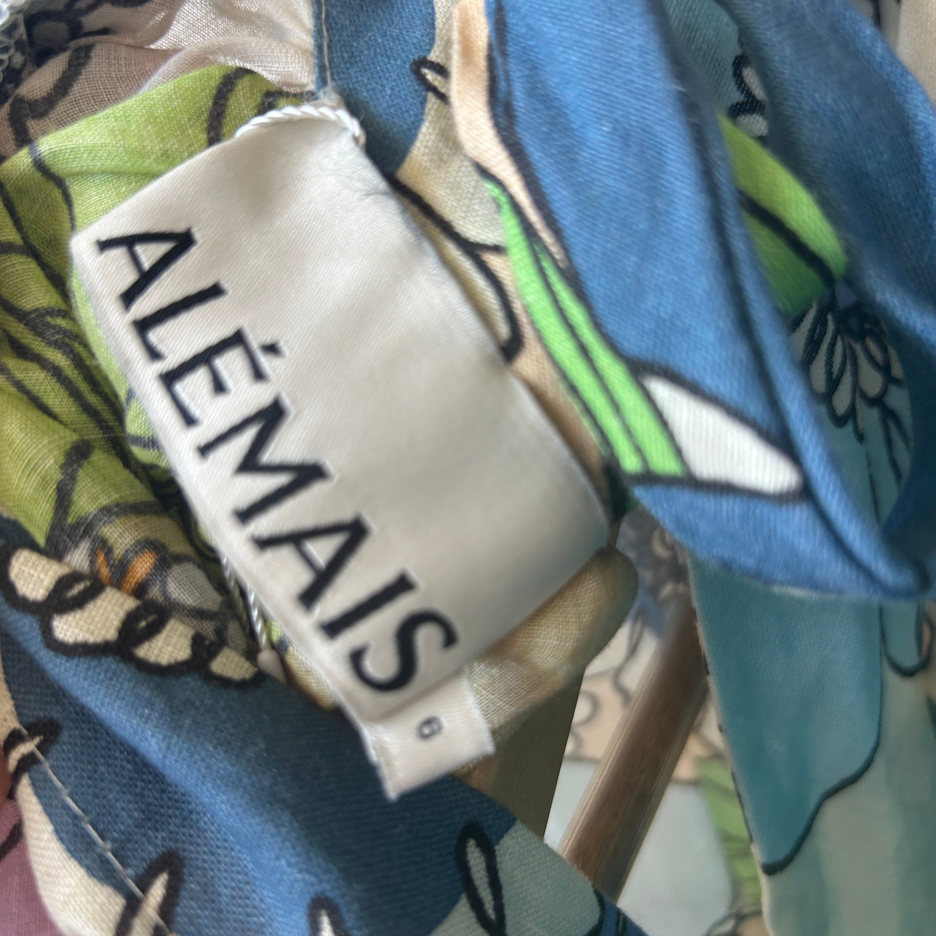 Alemais Cream & Acids Floral Linen Peekaboo Maxi Dress XXS
