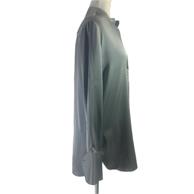 By Malene Birger £270 Pearl Grey Stretch Silk Mabillon Top S/M/L