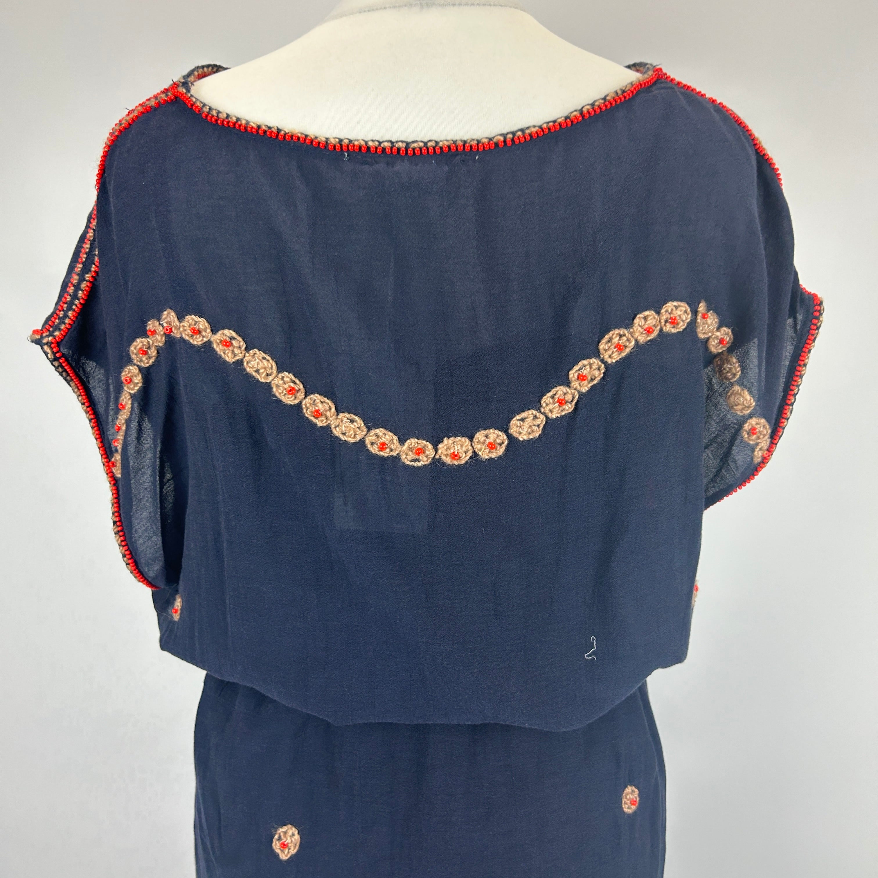The Great New £670 Navy Beaded Belted Maxi Dress M