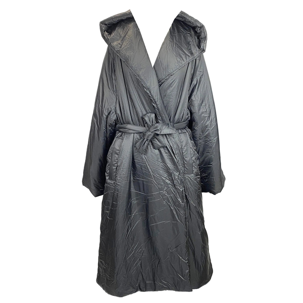 Alaia New £1700 Black Hooded Quilted Puffa Coat L