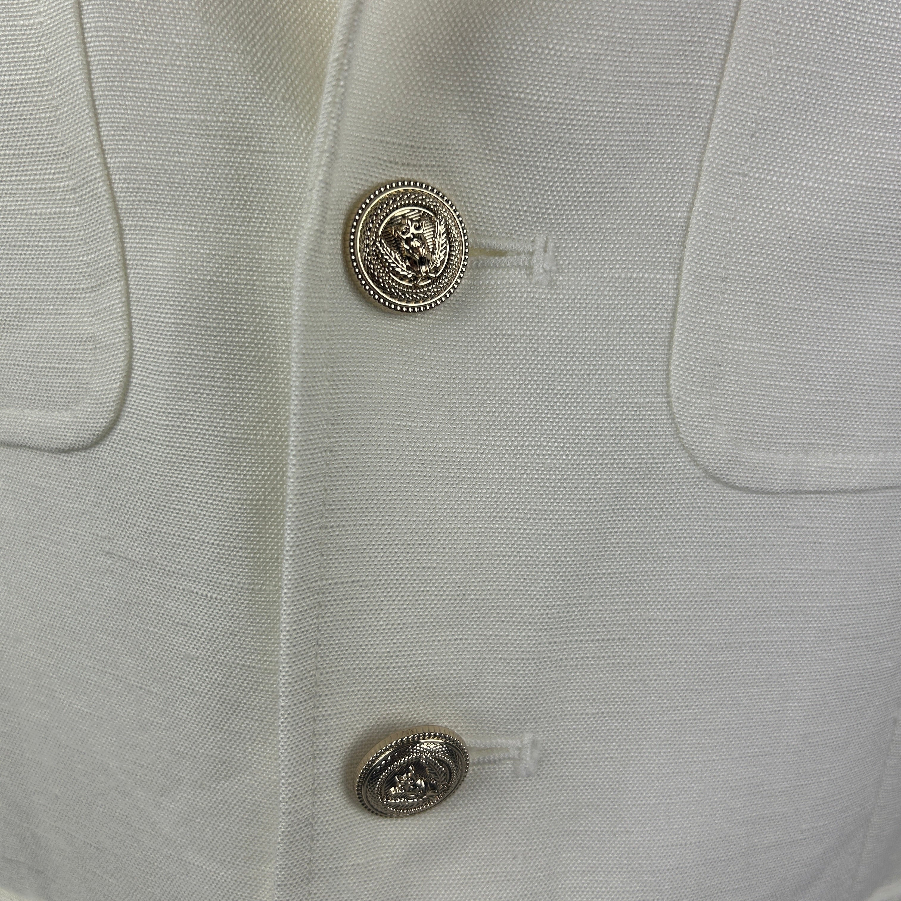 Paige £470 Ivory Linen Mix Safari Jacket M