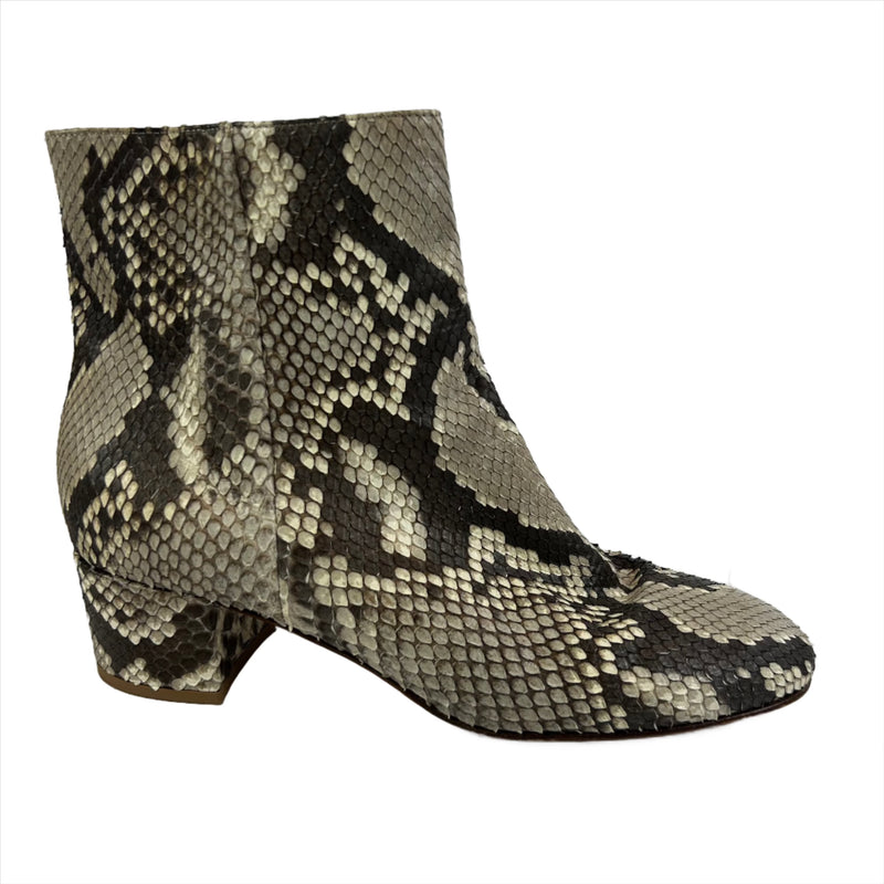 Gianvito Rossi Tauple Snakeskin Block Heel Ankle Boots 39 