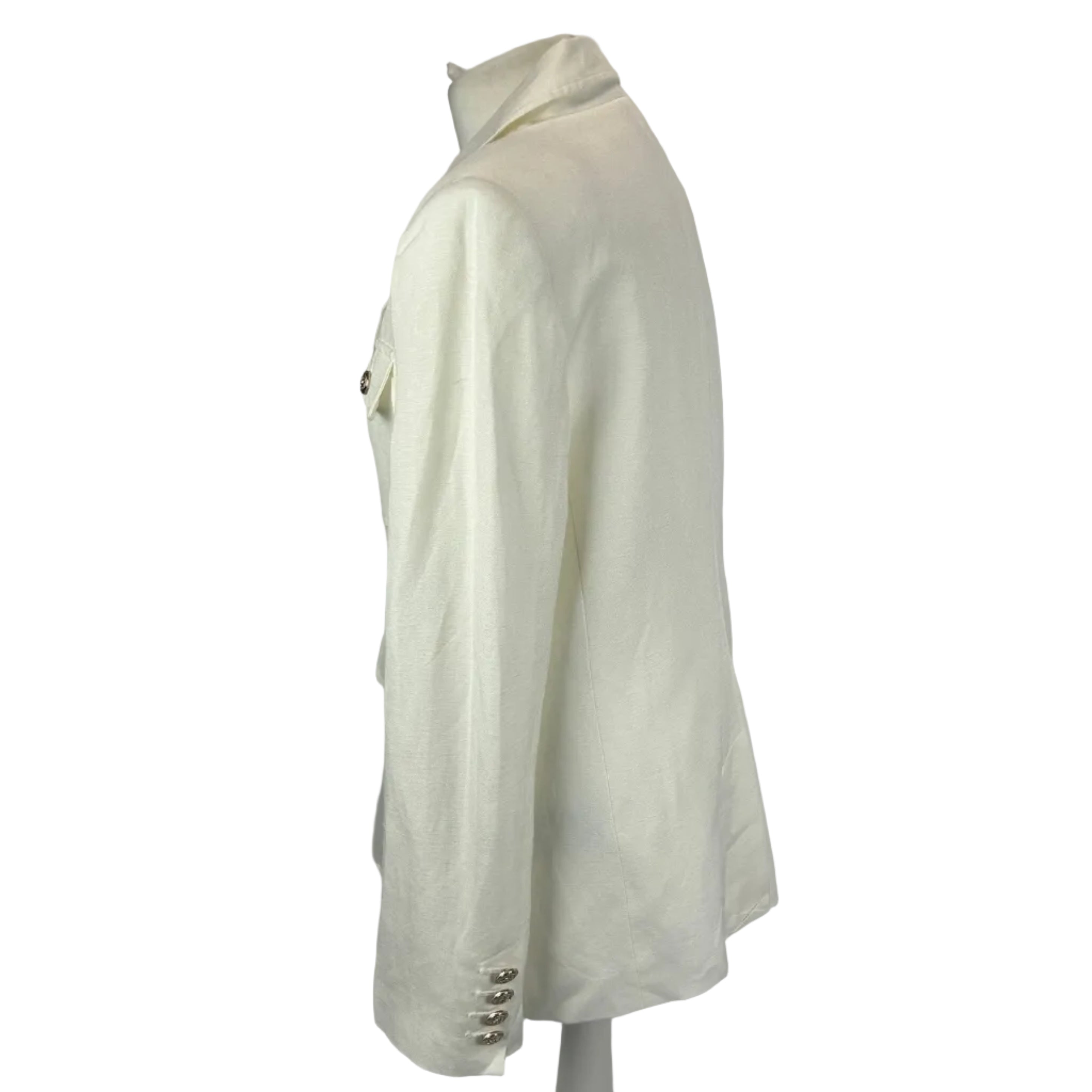 Paige £470 Ivory Linen Mix Safari Jacket M