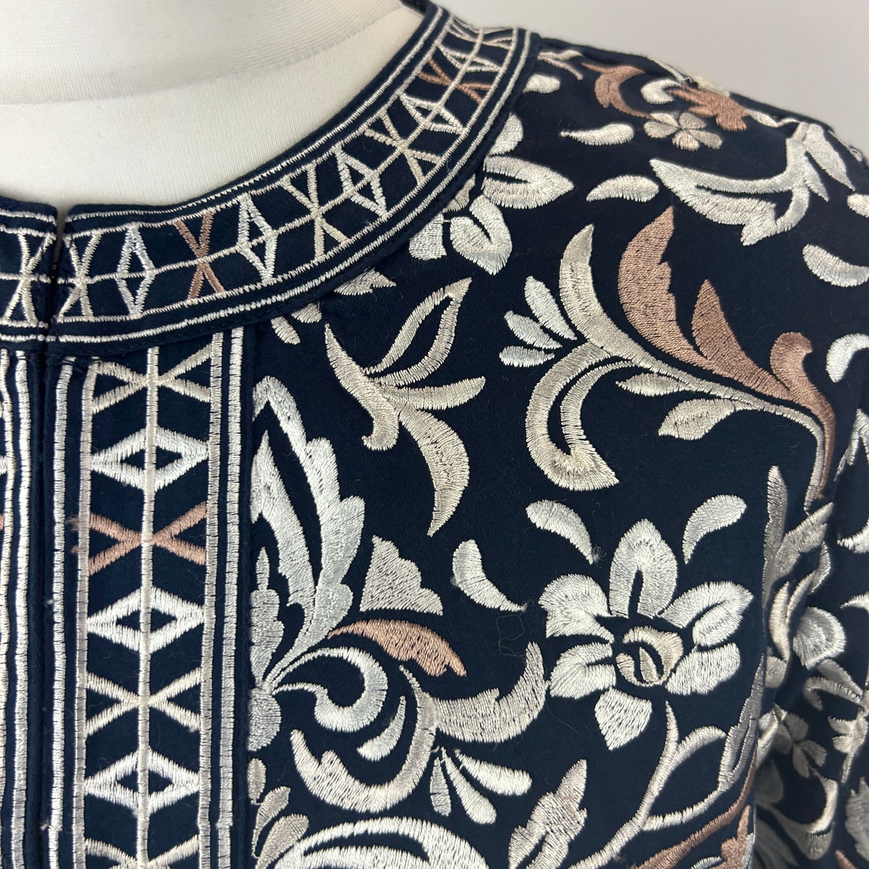 Ramy Brook New Navy Embroidered Cotton Jacket M
