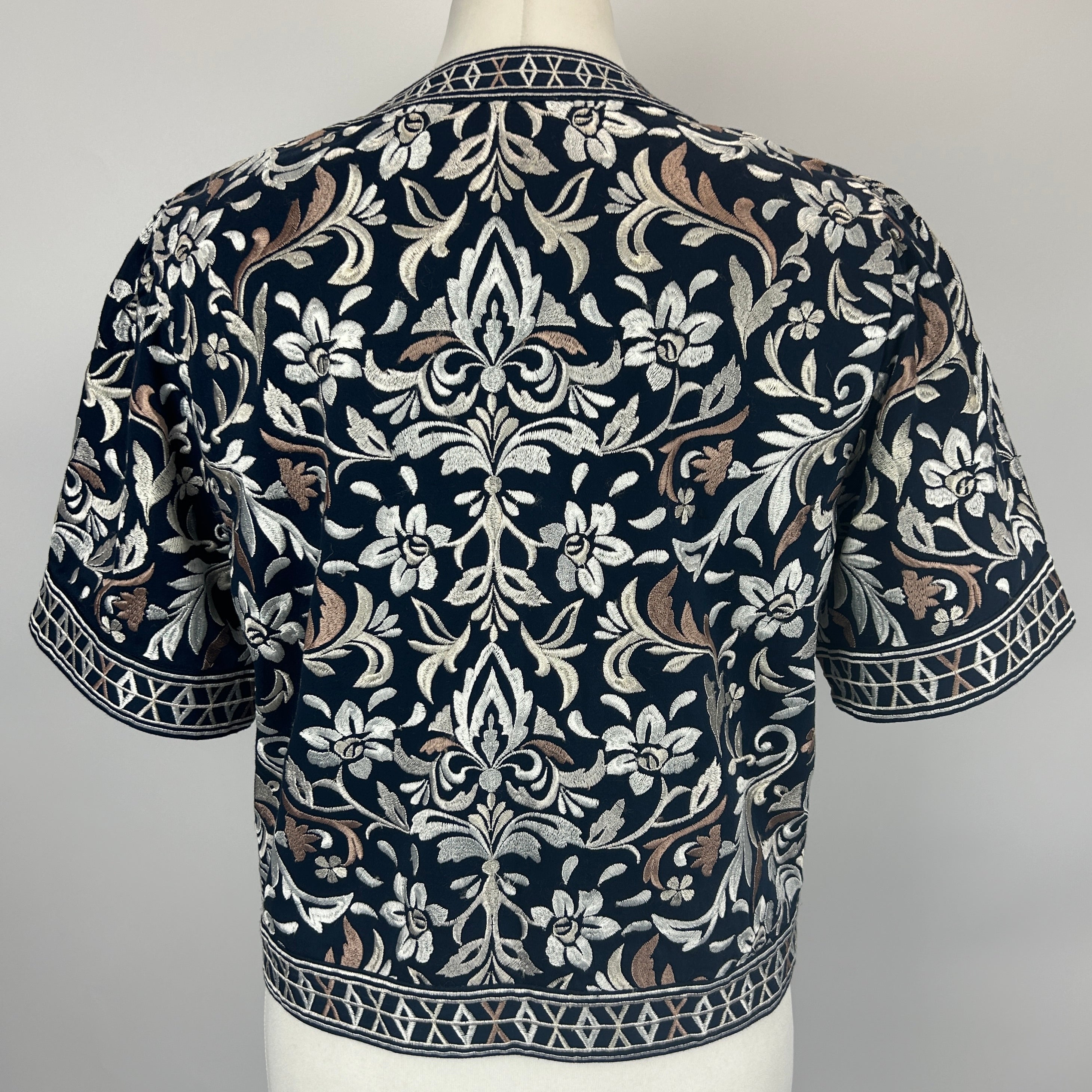 Ramy Brook New Navy Embroidered Cotton Jacket M