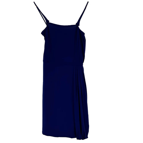 Celine_Cobalt Blue Slinky Jersey Knit Spaghetti Strap Midi Dress_F36