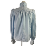 Anna Mason Baby Blue Cotton Turtleneck Blouse XS