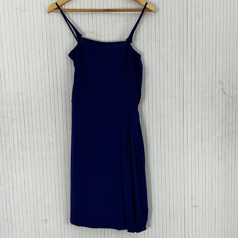 Celine_Cobalt Blue Slinky Jersey Knit Spaghetti Strap Midi Dress_F36